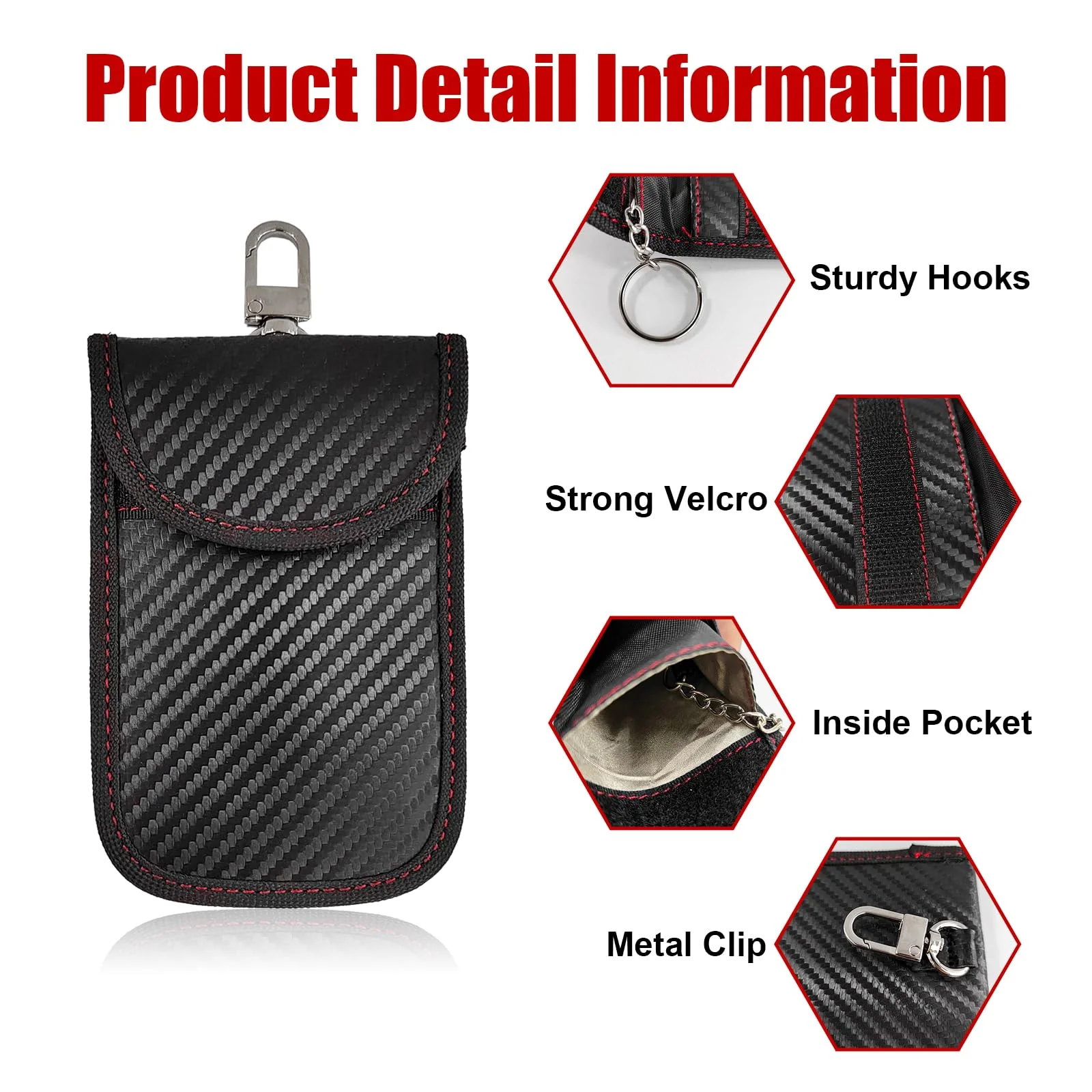 Kewucn 2 Pack Faraday Bag for Key Fob, RFID Signal Blocking Key Fob Protector and Anti-Hacking Faraday Cage, Carbon Fiber Anti-Theft Car Keys Faraday Pouch, Premium Car Key Safe Protector (Small) Small (3.15×5.12 inches) - Image 4