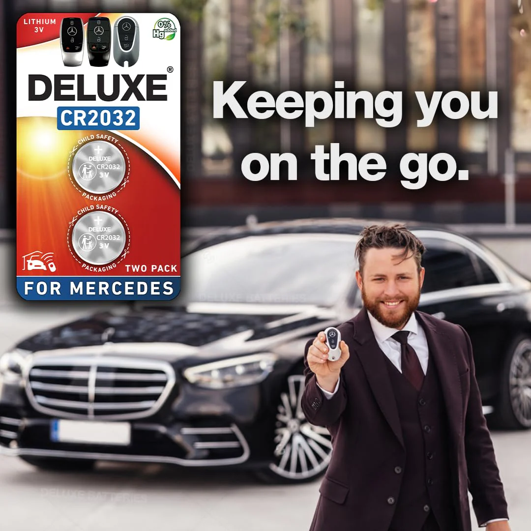Key Fob Replacement Batteries for Mercedes-Benz CR2032 (GLE Sprinter GLC C-Class GLS GLB E-Class S-Class GLA G-Class A-Class CLA EQS EQE EQB AMG GT) Remote Key (Pack of 2) (Check Fitment Guide) - Image 6