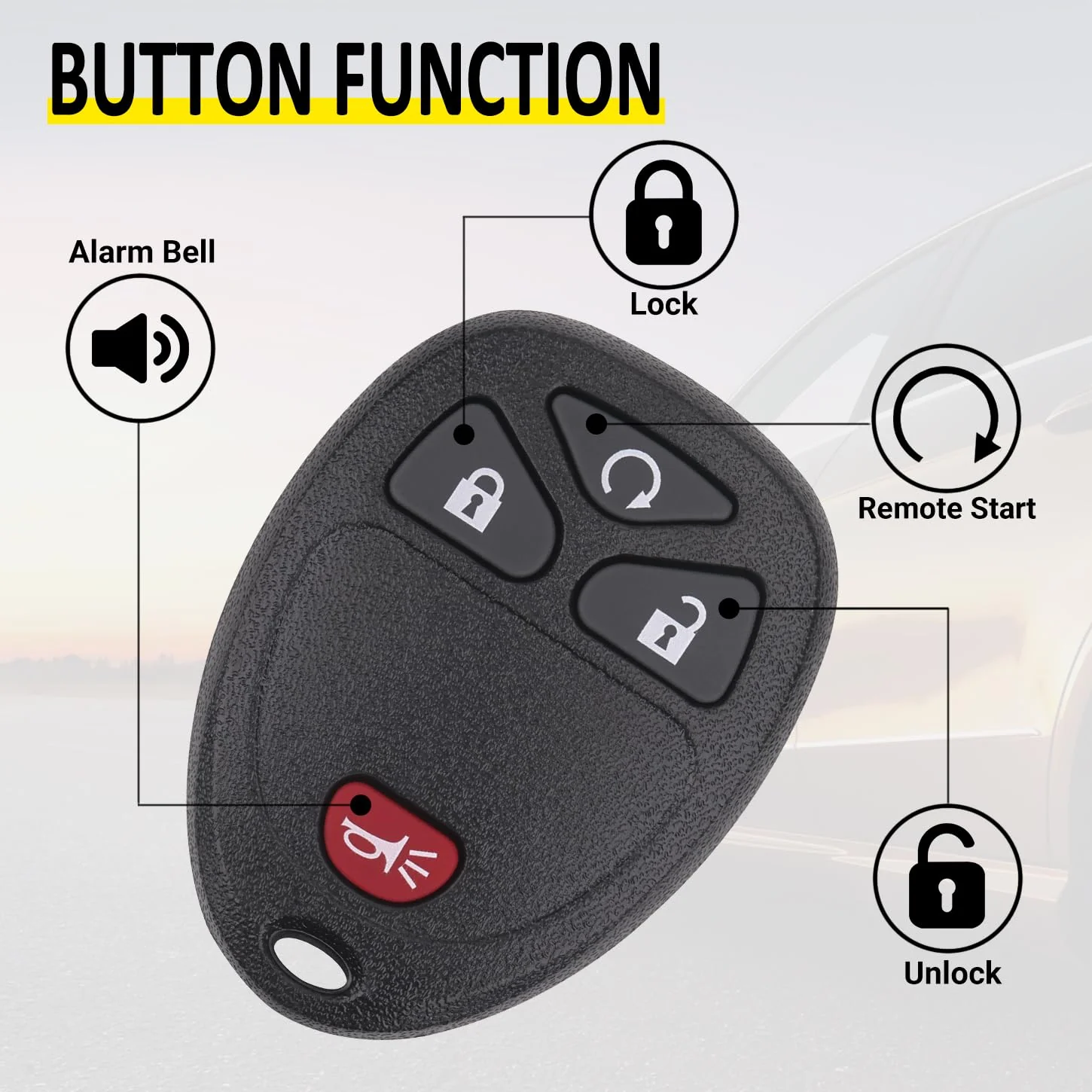 Key Fob Replacement for 2007-2014 Chevy Silverado Suburban Avalanche Tahoe Equinox Traverse Escalade/ 07-13 Gmc Sierra Yukon XL Savana Acadia/ 08-16 Buick Enclave/ 07-10 Saturn Outlook Vue - Image 5