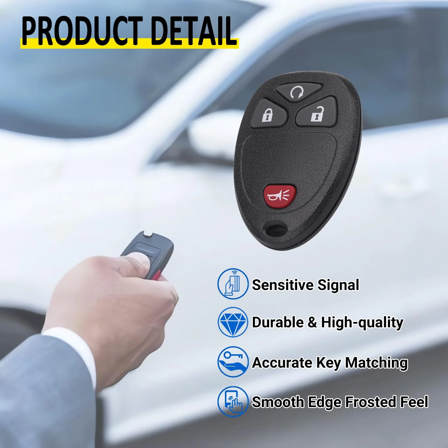 Key Fob Replacement for 2007-2014 Chevy Silverado Suburban Avalanche Tahoe Equinox Traverse Escalade/ 07-13 Gmc Sierra Yukon XL Savana Acadia/ 08-16 Buick Enclave/ 07-10 Saturn Outlook Vue - Image 6