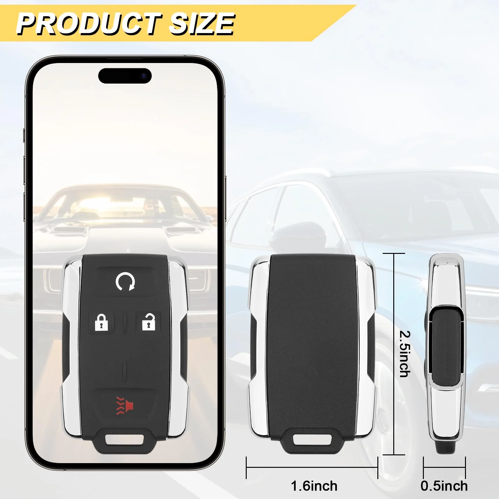Key Fob Replacement for 2014-2020 Chevy Silverado 1500 2500 3500/15-21 Colorado/ 2015-2021 GMC Canyon/ 14-20 Sierra Car Keyless Entry Remote Control, M3N-32337100, 4 btn - Image 4