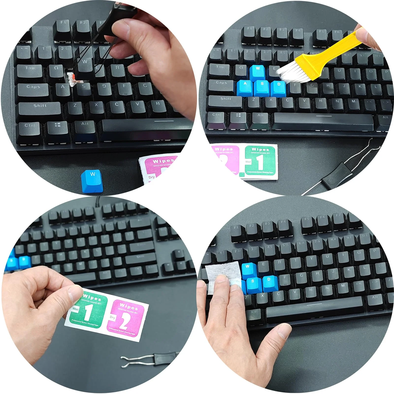 Keycap Puller Switch Pluller with Keyboard Cleaning Brush for Mechanical Keyboard, Stainless Steel Key Removal Tool - Image 5