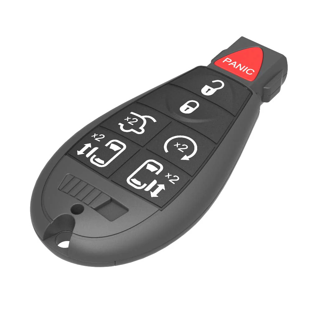 Keyless Remote Key Fob Replacement for 2008-2014 Dodge Grand Caravan 2008-2015 Town & Country OE# M3N5WY783X (Pack of 2) 7-Button with Uncut Key Blade - Image 2