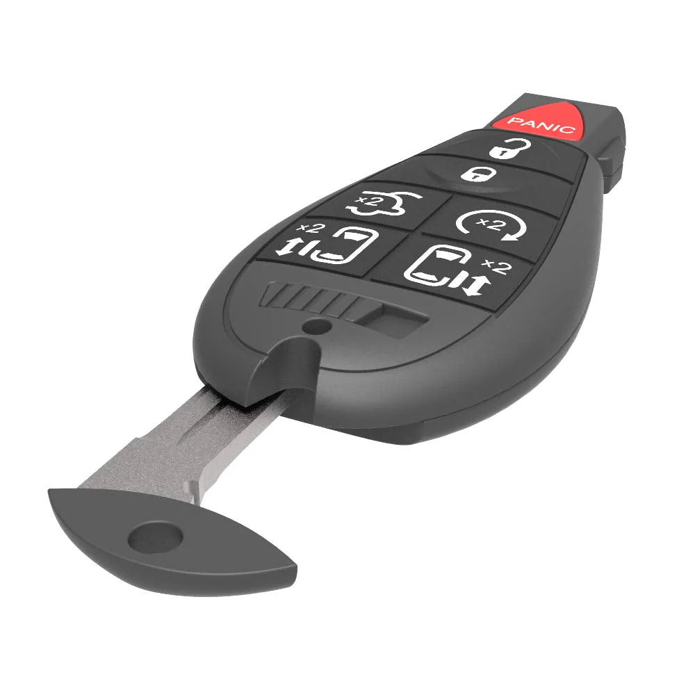 Keyless Remote Key Fob Replacement for 2008-2014 Dodge Grand Caravan 2008-2015 Town & Country OE# M3N5WY783X (Pack of 2) 7-Button with Uncut Key Blade - Image 4