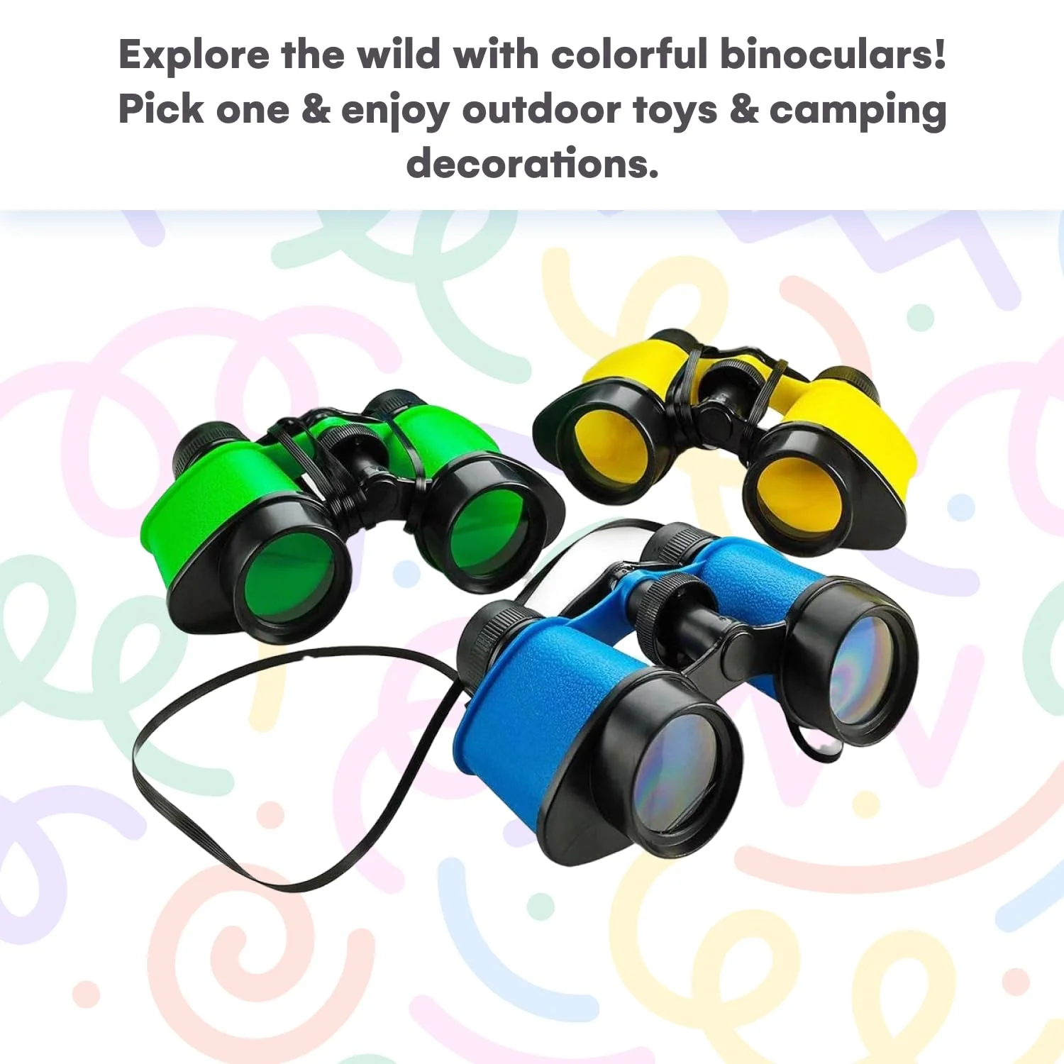 Kicko Toy Binoculars for Kids - 3.5 x 5 in Binoculars for Bird Watching, Jungle Exploration for Party Favors and Adventure Play - Durable (Pack of 12) 12 Pack - Image 3