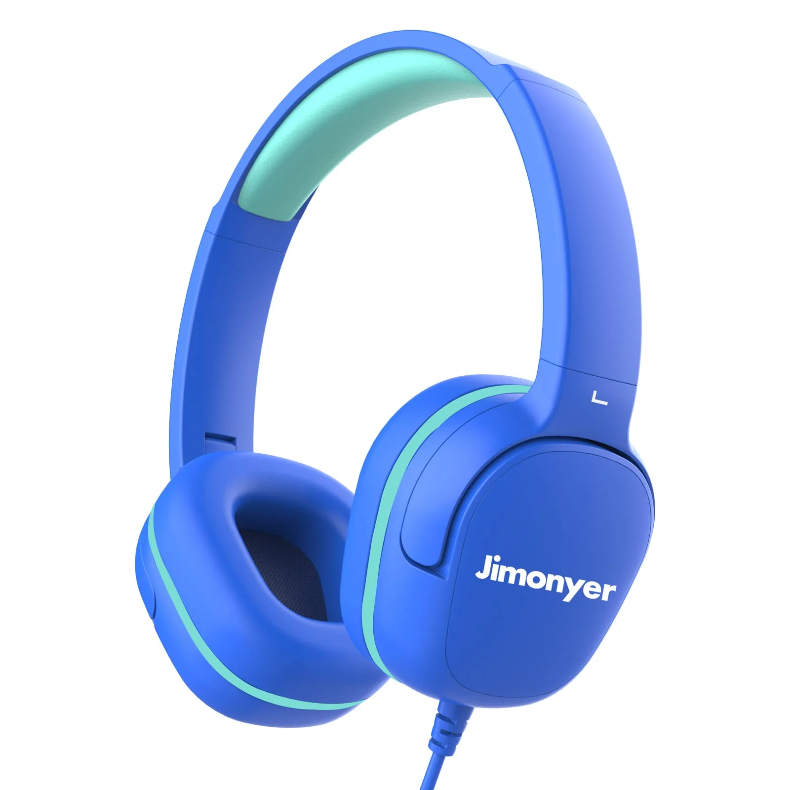 Kids Headphones for School, 3.5mm Jack Wired Headphones for Kids with Safe Volume Limiter, HD Stereo Sound On-Ear Girls Boys Toddler Headphones for Tablet, iPad, Kindle(Blue) Blue