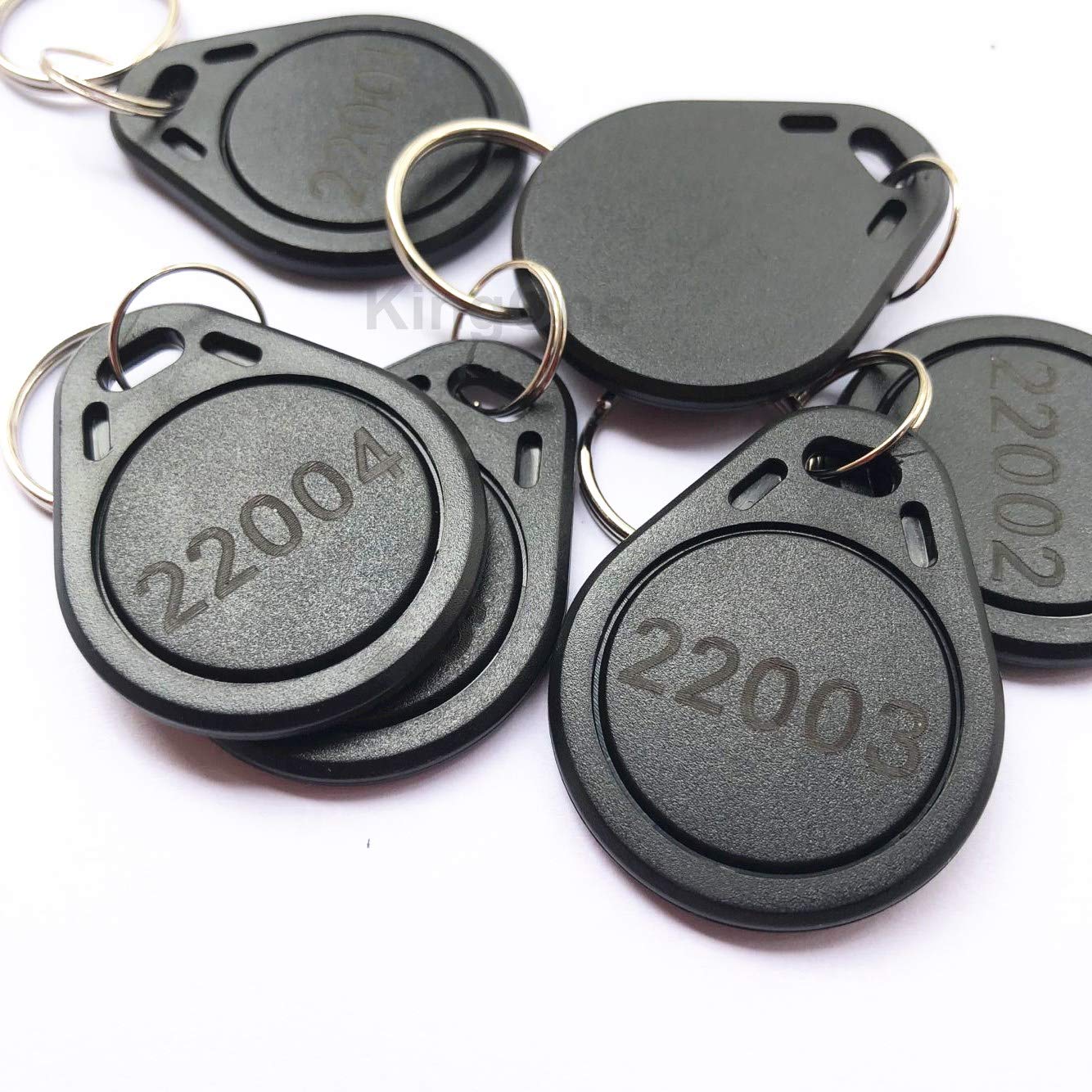 KINGONE 100pcs 26 bit Keyfobs Proximity Fob Works with Prox Key ISOProx 1346 1386 1326 H10301 Format Readers. Works with The vast Majority of Access Control Systems (Black)