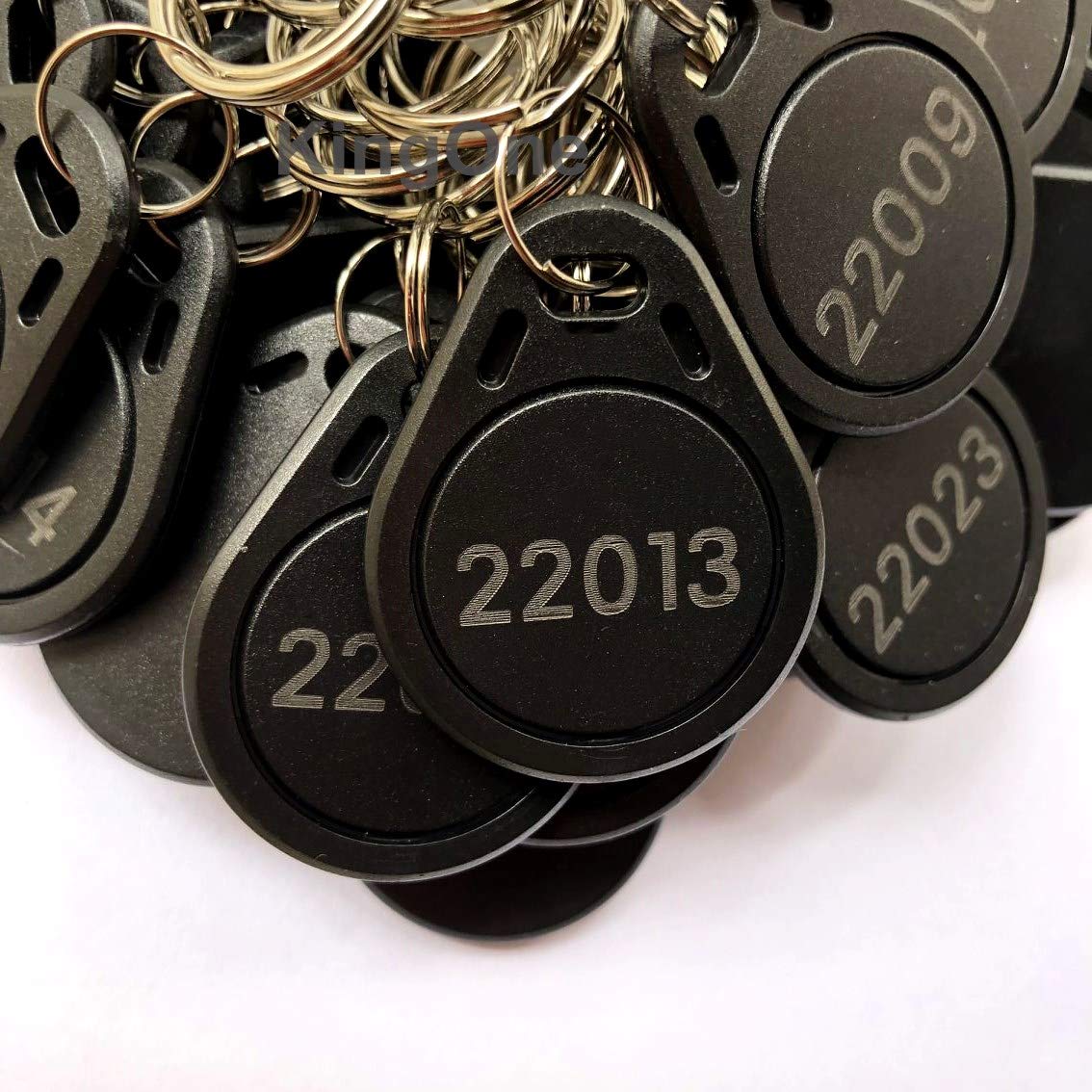 KINGONE 100pcs 26 bit Keyfobs Proximity Fob Works with Prox Key ISOProx 1346 1386 1326 H10301 Format Readers. Works with The vast Majority of Access Control Systems (Black) - Image 4