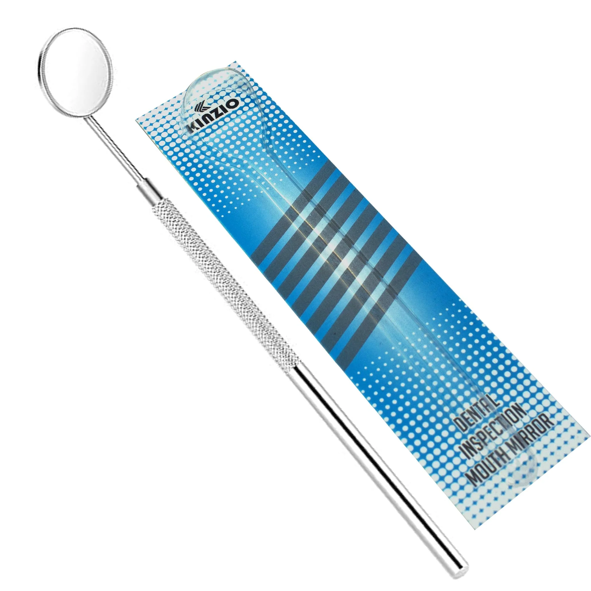 KINZIO Dental Mouth Mirror Mouth Tooth Mirror Inspection Mirror Curve Angle Dentist Oral Care Mouth Control Extension Tool Also Suitable for Eyelash Extensions (Silver) Silver - Image 2