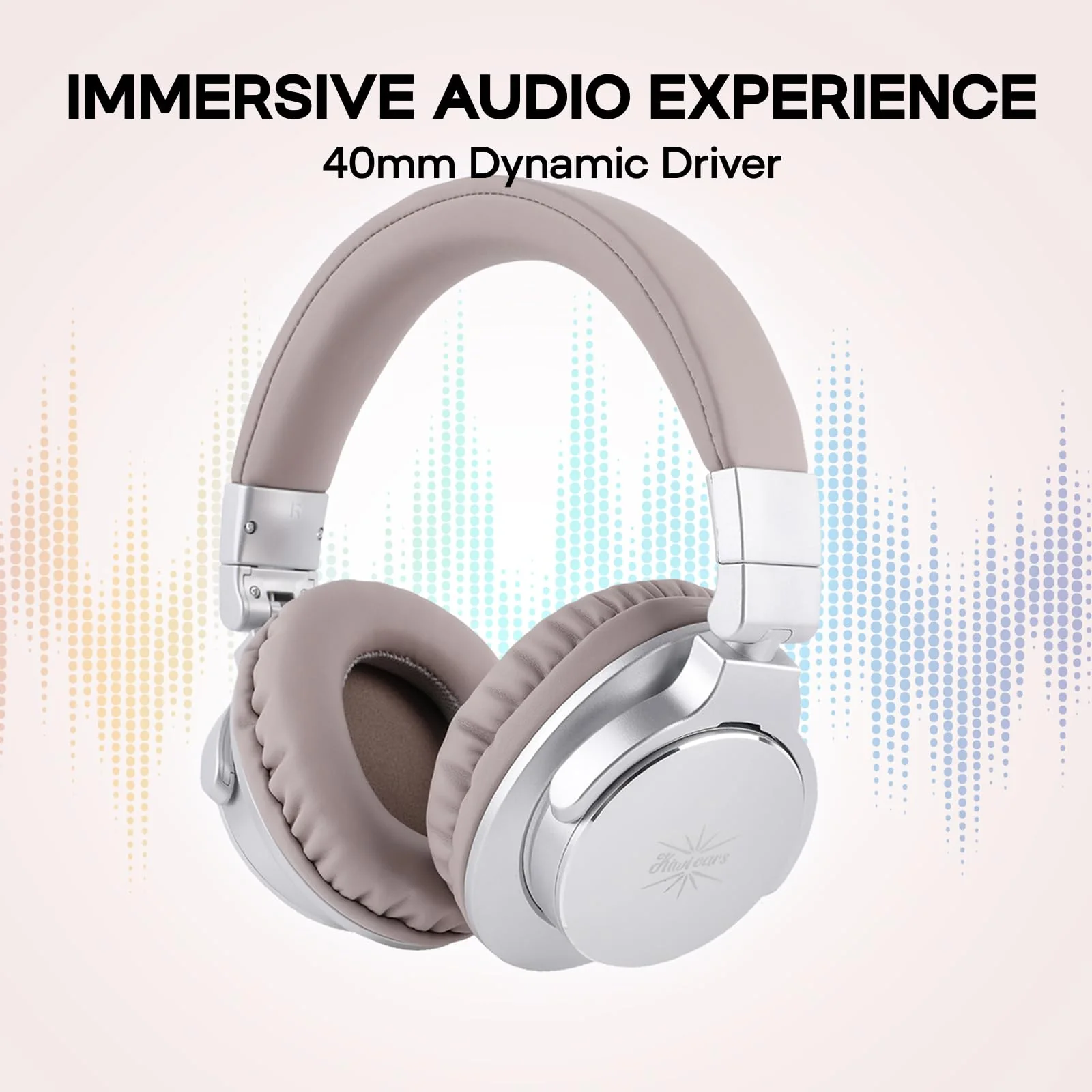 Kiwi Ears Division Monitor/DJ Headphones, Wired Over Ear Headphones, Gaming Headset, Mixing DJ Stereo Headsets with 40mm Drivers, 3.5mm/6.35mm Audio Jack for AMP Computer Recording Podcast Silver - Image 3