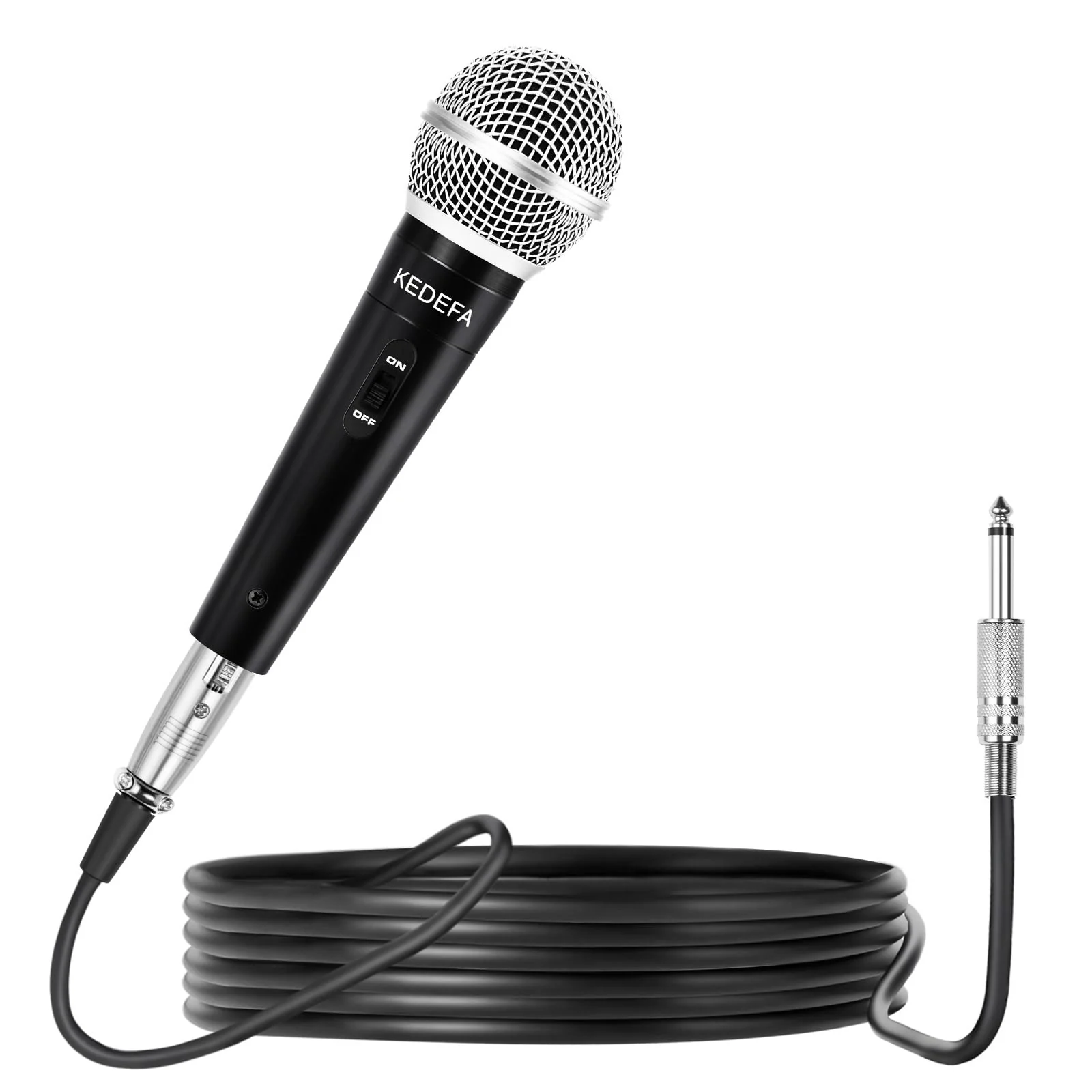 KM88 Handheld Wired Karaoke Microphone, Super Cardioid Dynamic Vocal Mic with 13.12ft Detachable XLR Audio Cable and ON/Off Switch, for Karaoke Singing Machine, Speaker