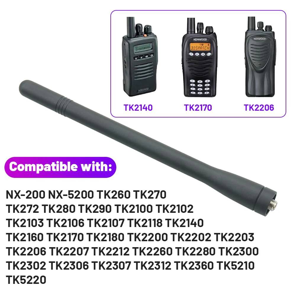 KRA27 Replacement Antenna VHF 136-174mHz Helical Antenna for Kenwood NX-200 NX-5200 TK2140 TK2160 TK2170 TK5210 TK5220 Radio(2 Pack) - Image 2