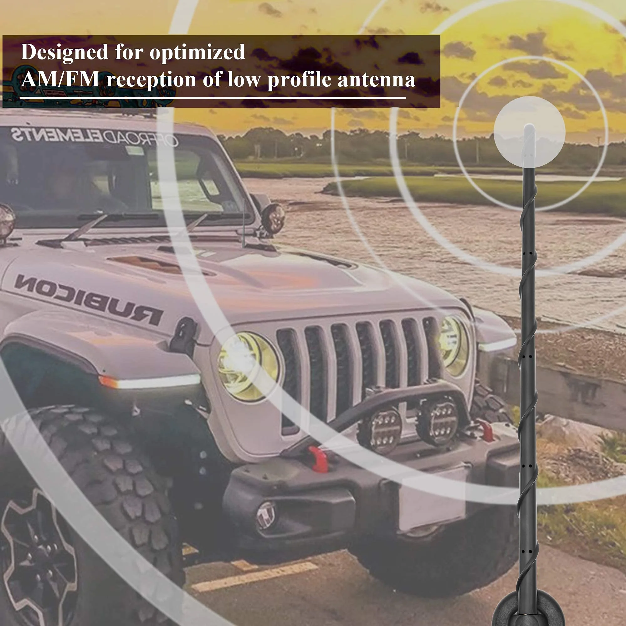 KSaAuto 16 Inch Antenna for 2007-2026 Jeep Wrangler JK JL JKU JLU Gladiator JT, Jeep Exterior Accessories, Jeep Antenna Replacement, Jeep Radio Upgrade Premium Reception 16" - Image 7