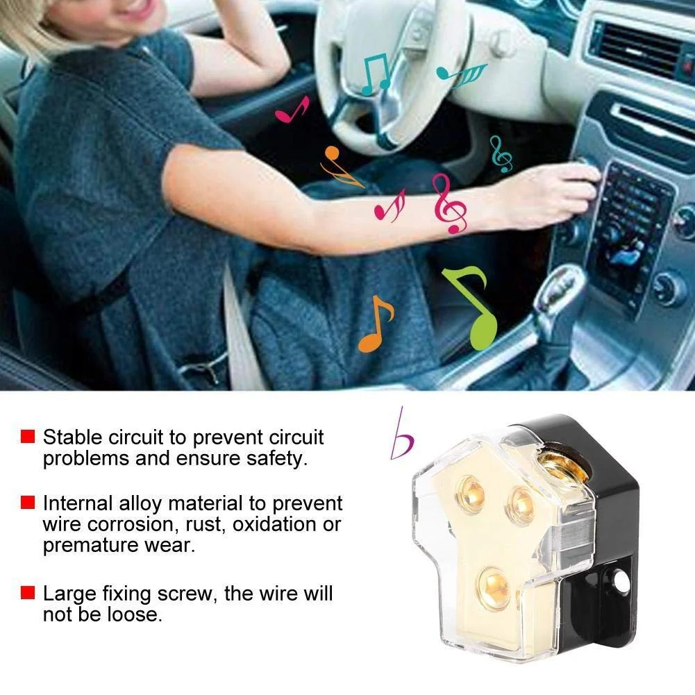 KSTE Car Audio Power Distribution 1 x 1GA In 2 x 4GA Out Block Splitter - Image 2