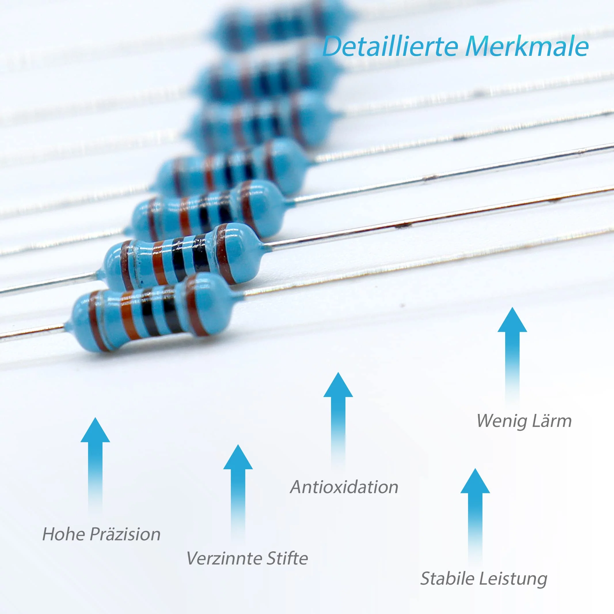 KUBOWAI Resistor Combination Kit, 1 Ohm-3M Ohm, 1/4 Metal Film Resistor Kit (130 Value 2600 Pieces) - Image 3