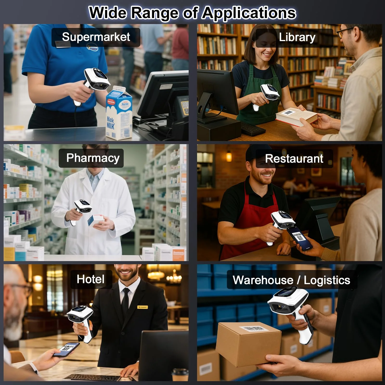 KUIIYER 1D QR 2D Barcode Scanner, Bluetooth Wireless Bar Code Scanners with Setting Keypad & LCD Screen Display & AI Voice, Handheld Barcode Reader for iPhone, Android, iPad, Tablet, Computers & POS Bluetooth Barcode Scanner - Image 8
