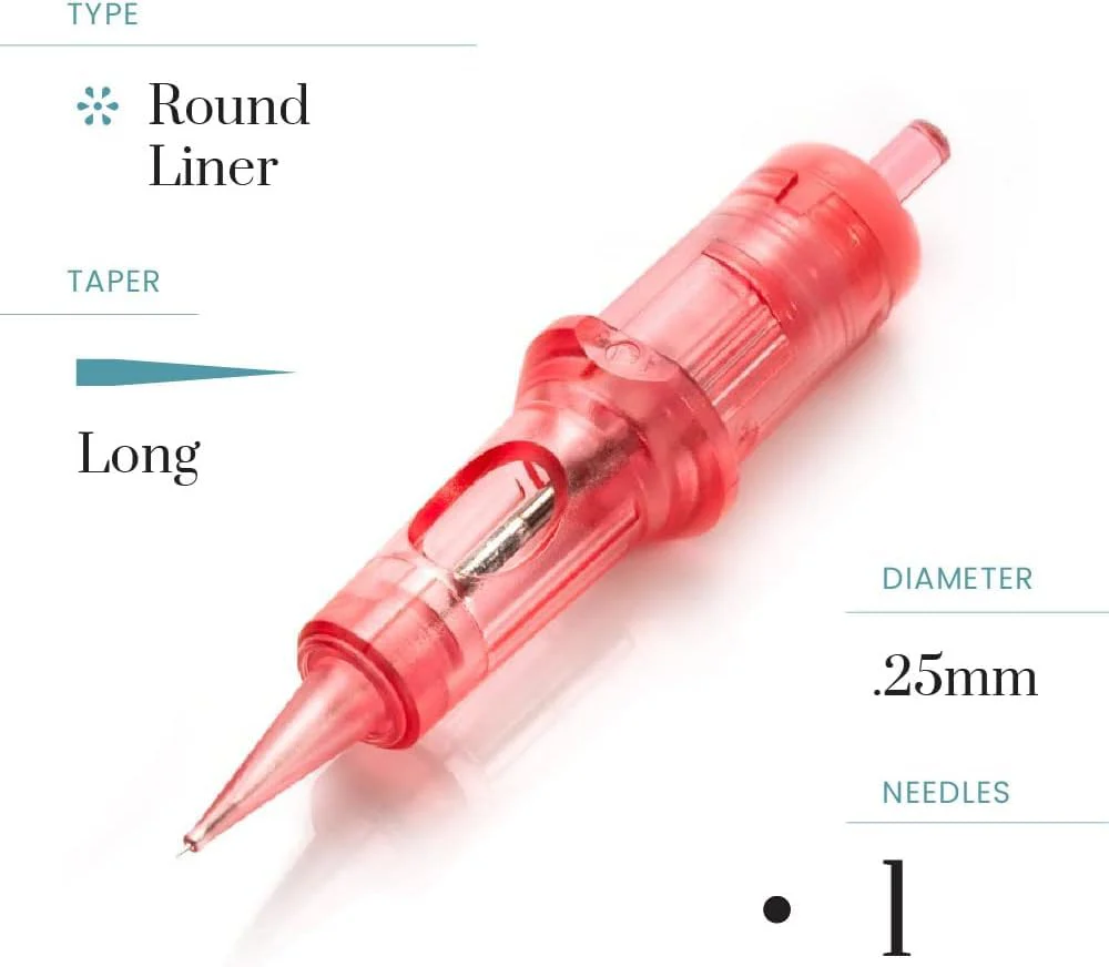 Kwadron Optima Professional PMU Round Liner 0.25mm (Pack of 20) 25/1RLLT - 1 Round Liner .25mm Long Taper - Image 3