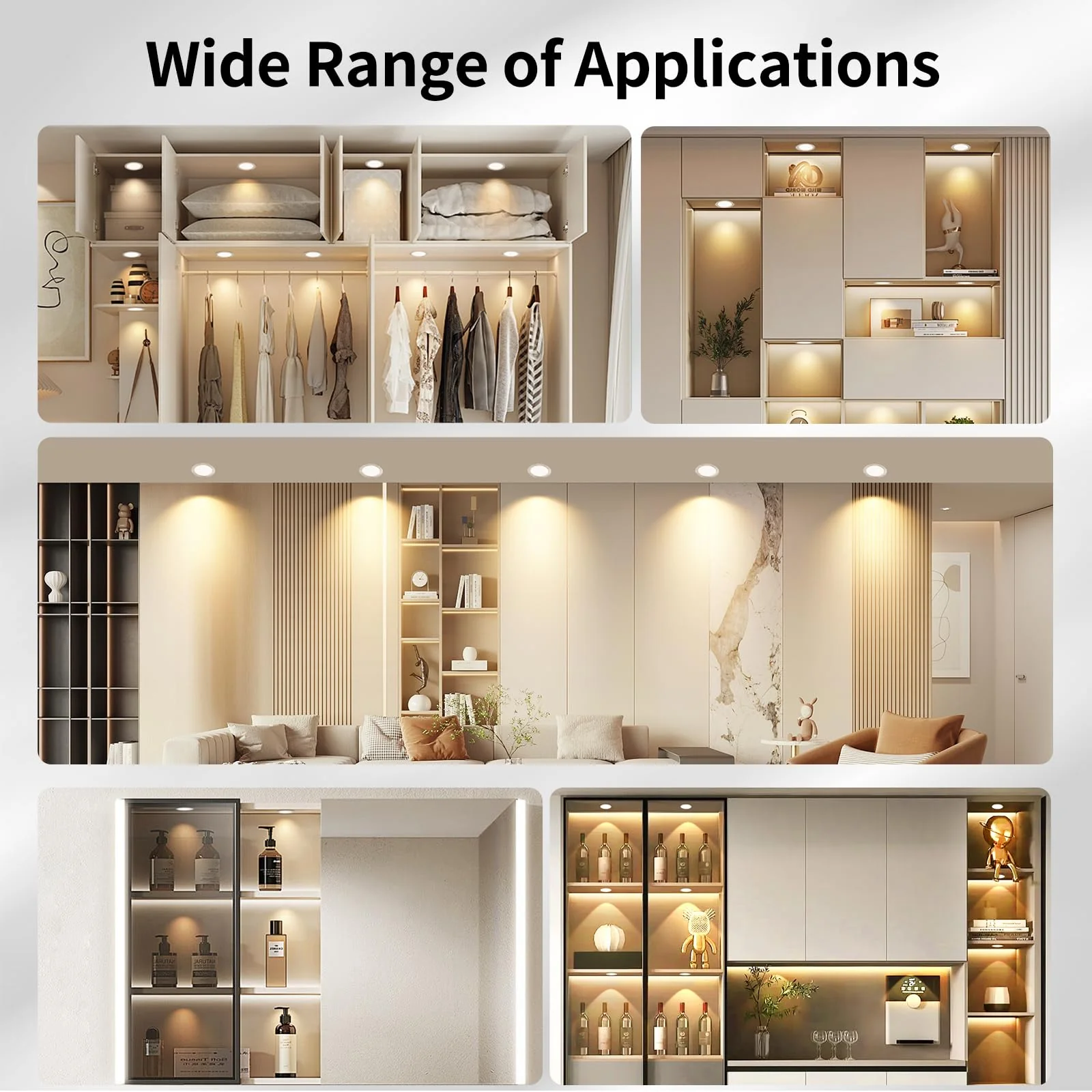 KYOTECH LED Recessed Spotlight 230 V Dimmable, 3 W 3000 K Warm White LED Spot Ultra Flat 300 LM Bore Hole 55-58 mm and 15 mm Flat IP44 Furniture Recessed Spotlights for Mirror Cabinet, Nickel Set of 3 3 pieces Brushed Nickel - Image 8