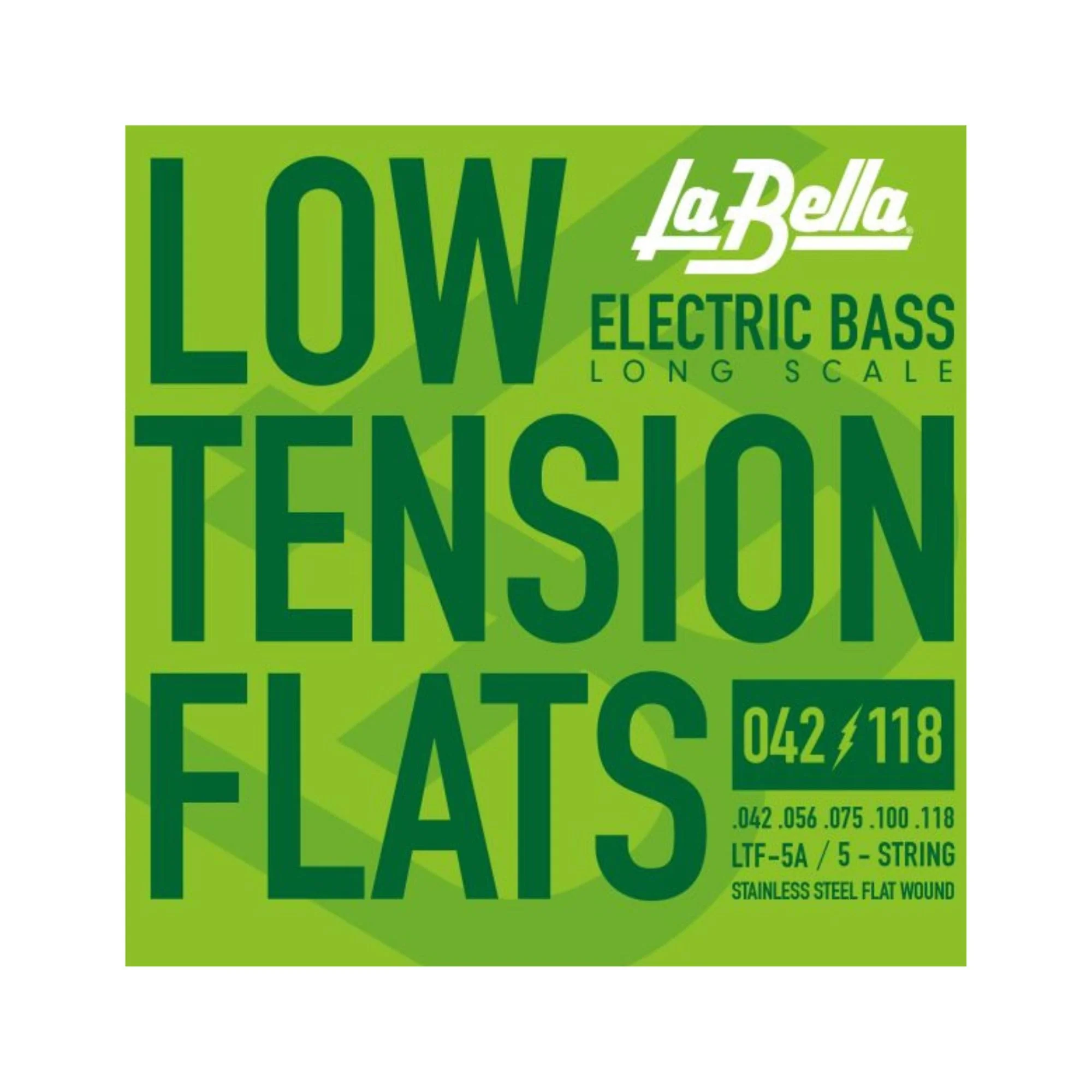 La Bella LTF-5A Low Tension Flats Long Scale Stainless Steel Flat Wound Electric Bass String 42-118 Long Scale - 42-118