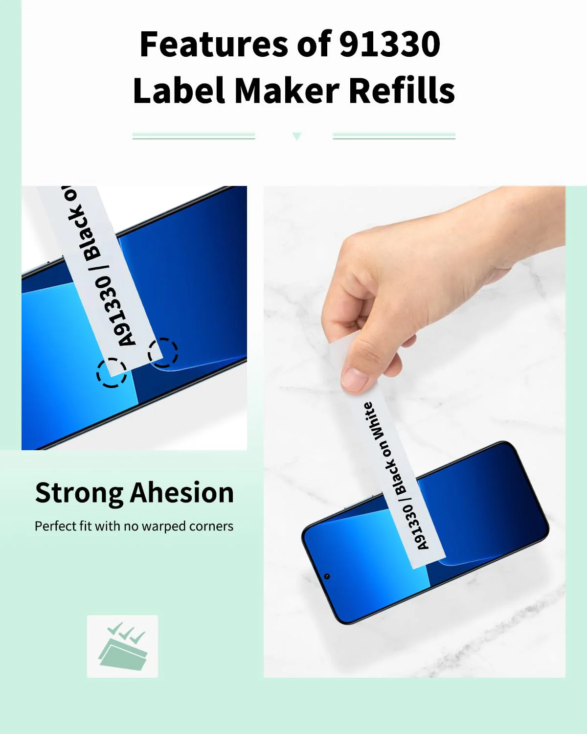 Label KINGDOM Replacement for DYMO LetraTag Refills White Paper Tape Compatible with DYMO Tape Refills 91330 Self-Adhesive for DYMO LetraTag LT-100T LT-100H QX50 Label Maker, 1/2 Inch x 13 ft, 3-Pack - Image 7
