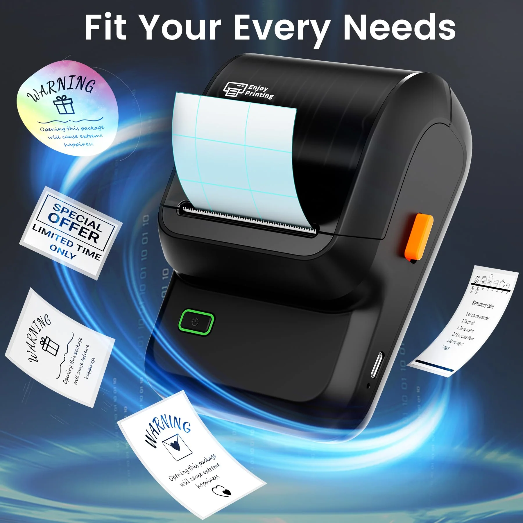 Label Maker, Thermal Label Maker, Barcode Label Printer for Small Business, Bluetooth Label Maker Machine Compatible with Phone & PC, Inkless Portable Label Makers for Address, Logo, Barcode Black - Image 9