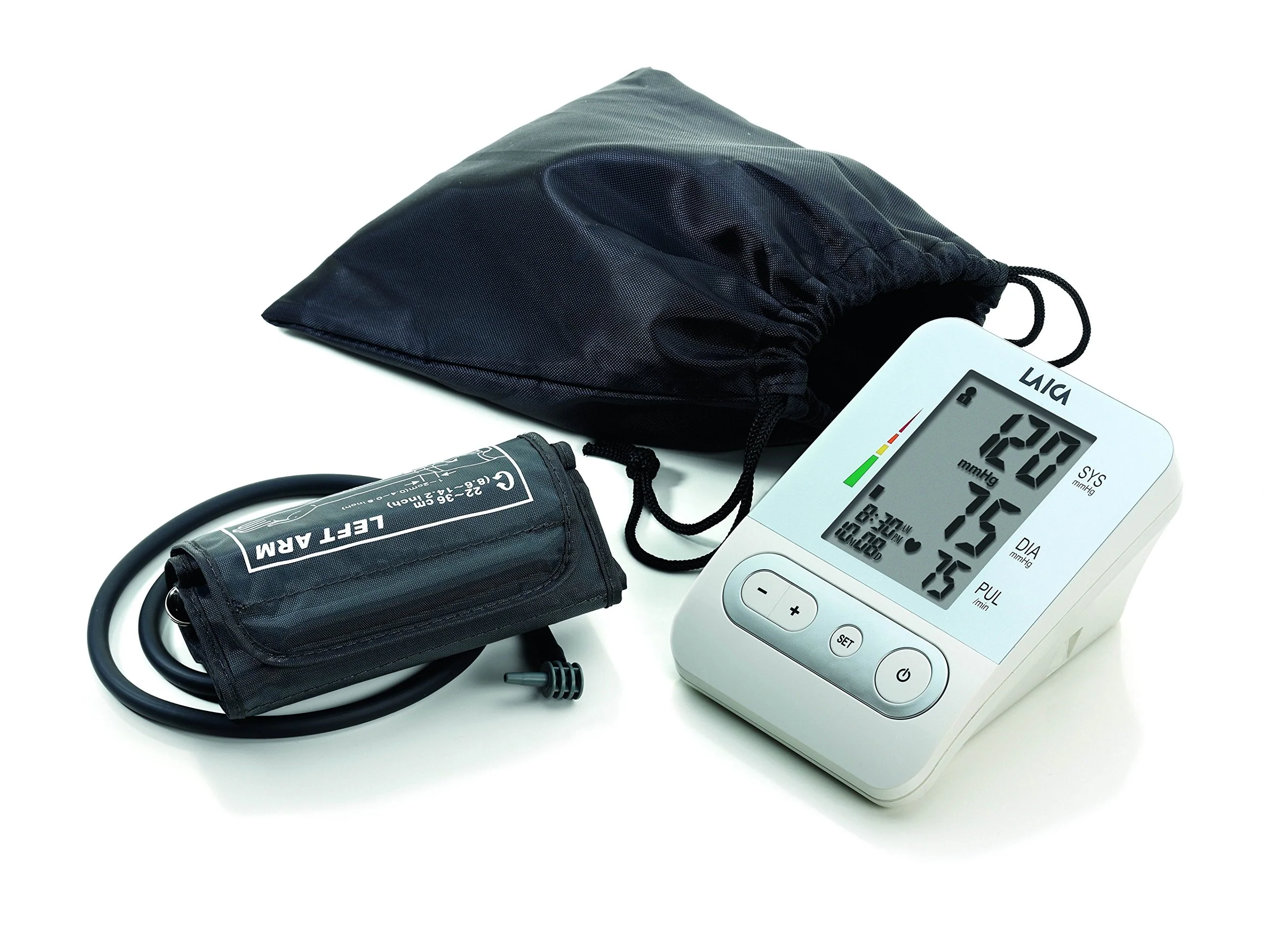 Laica BM2301 Blood Pressure Monitor Fully Automatic Upper Arm Blood Pressure Monitor White / Silver - Image 2