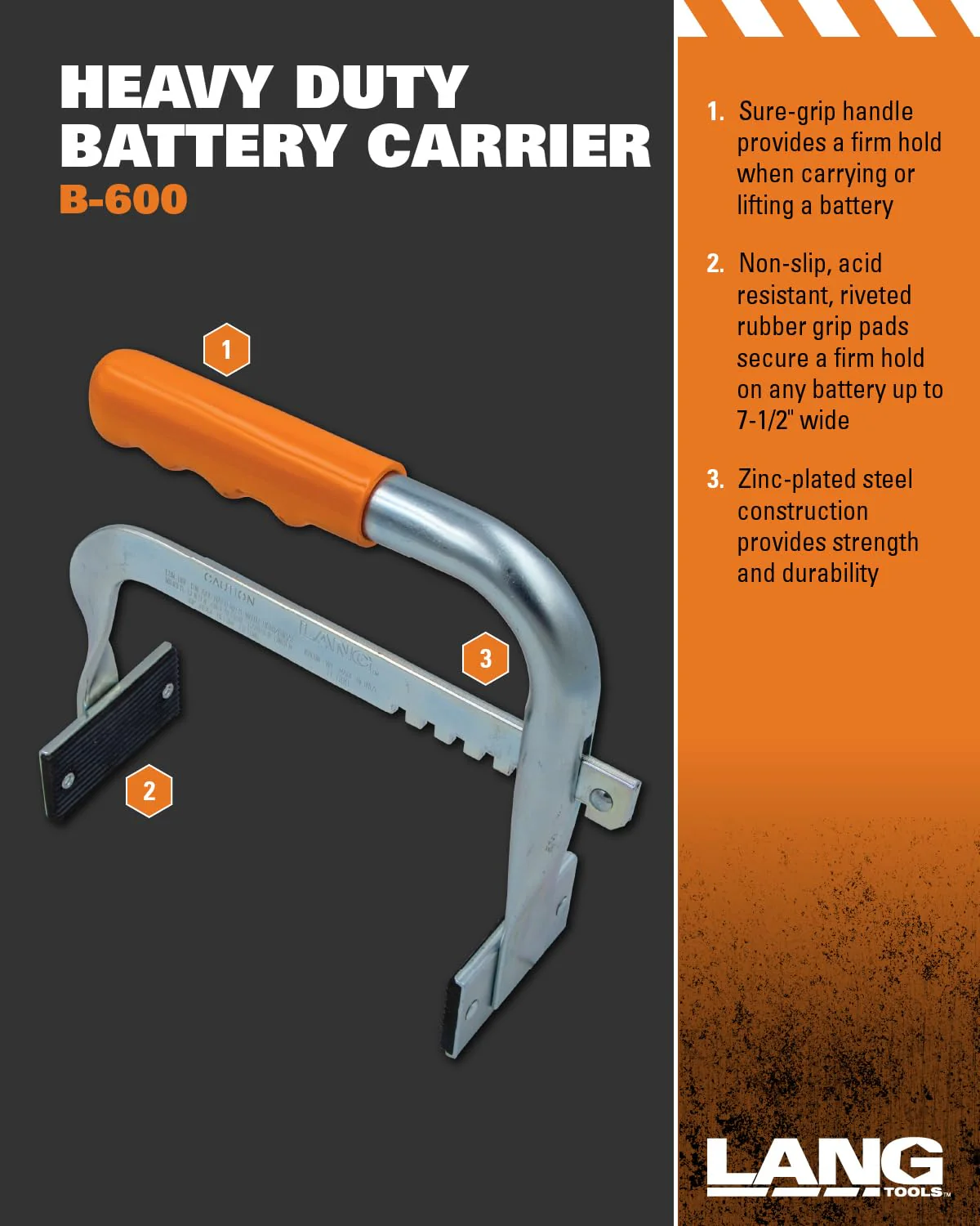 Lang Tools B-600 Heavy Duty Battery Carrier - Image 5