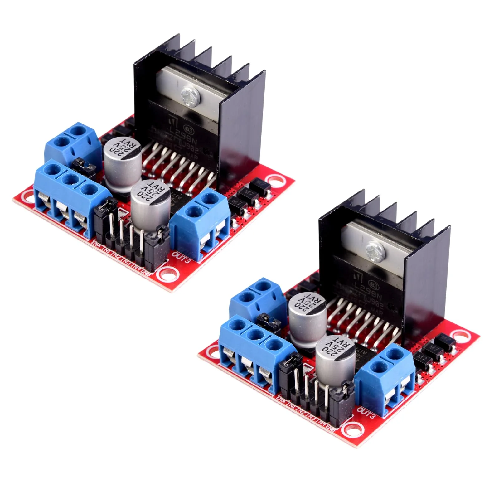 LAOMAO L298N Motor Driver Board Module DC Stepper Motor Robot Smart Car