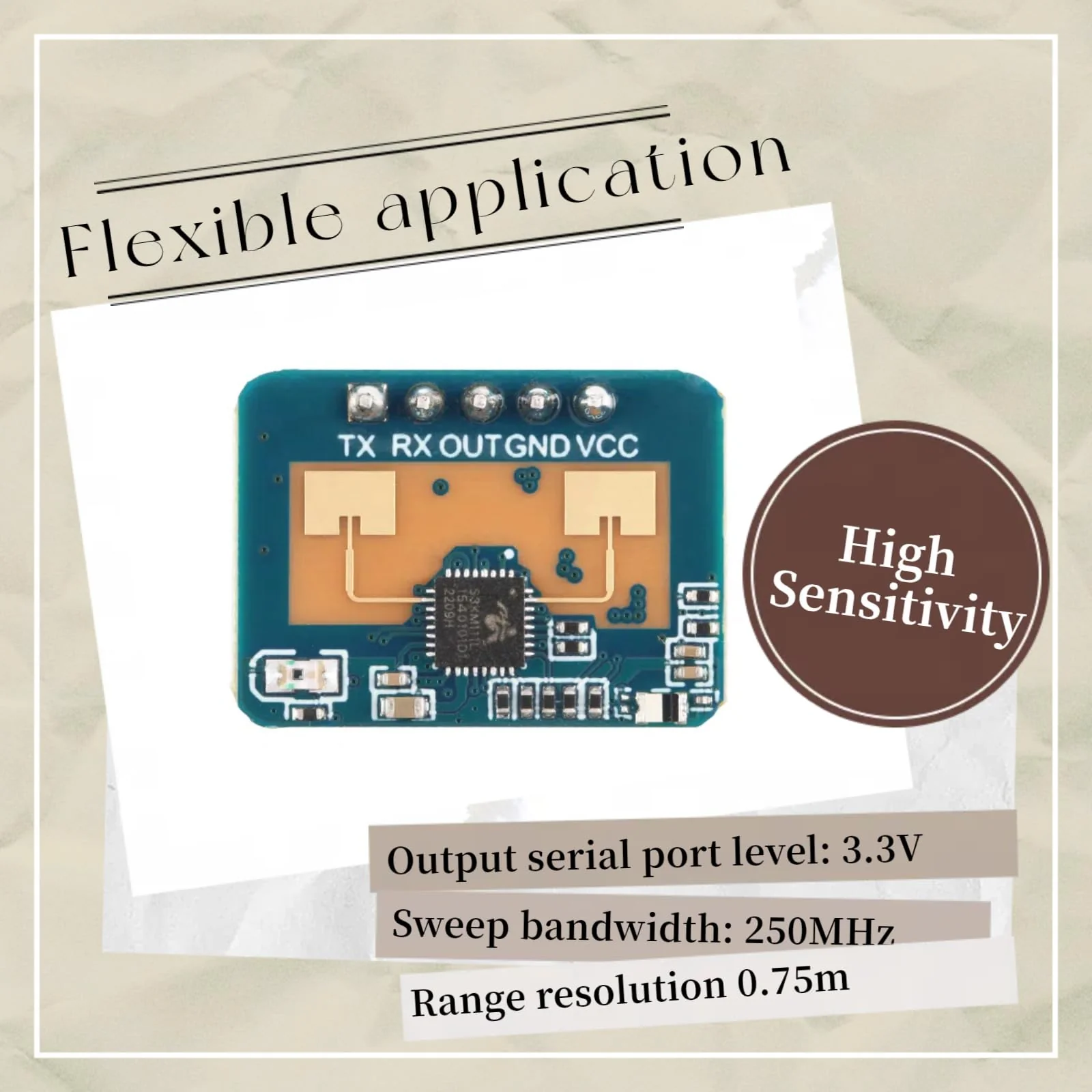 LD2410C Sensor Module HLK-LD2410 Human Presence Radar Sensor Module LD2410 Millimeter Wave Radar Sensor Module Non Contact 24GHz ISM Band Serial Port IO Level Output - Image 5