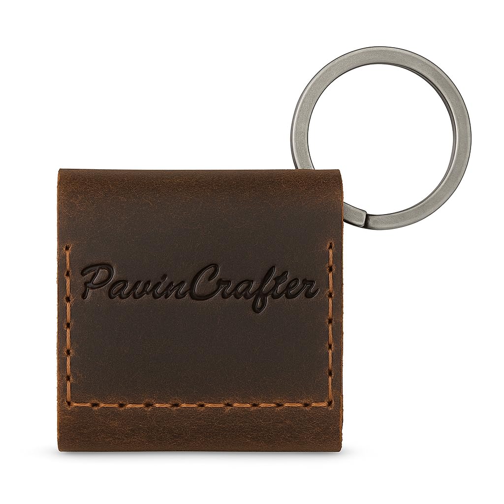Leather Guitar Pick Holder Case – Handmade Brown Guitar Pick Sleeve, Keychain Pick Bag, Gift for Guitarist, Pick Organizer Pouch (Brown) - Image 6