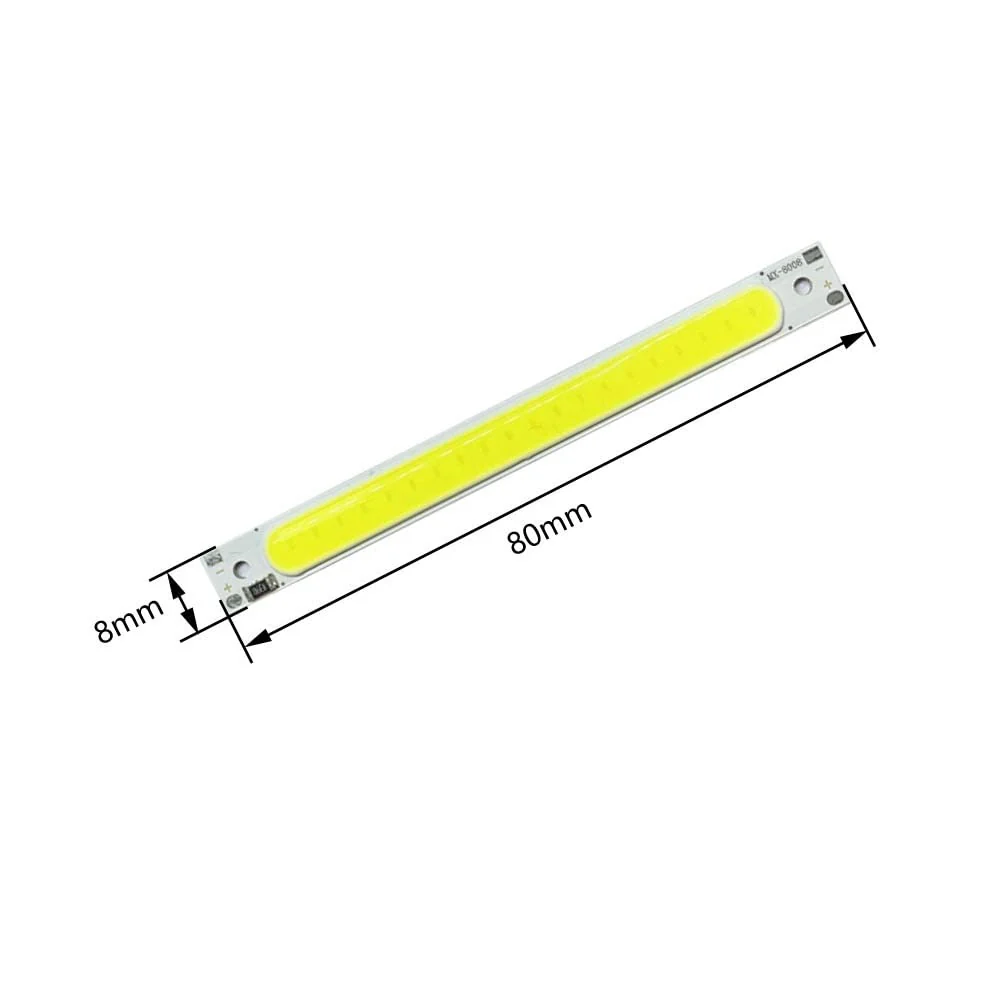 LED COB Light Board, Pack of 5 DC 5 V 3 W Long Strip LED Chip Light Board White Light 600 mA 400 lm 6500 K for USB Touch Dimmer - Image 2