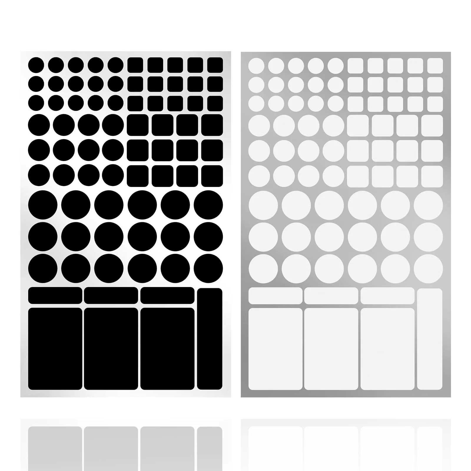 LED Light Blocking Stickers,Light Blackout Stickers,2 Sheets Cover White and Black,Blackout Stickers for Electronic, LED Covers,Block 100% of LED Lights (Cut-100% Blocking White and Black) Cut--100%shading White and Black