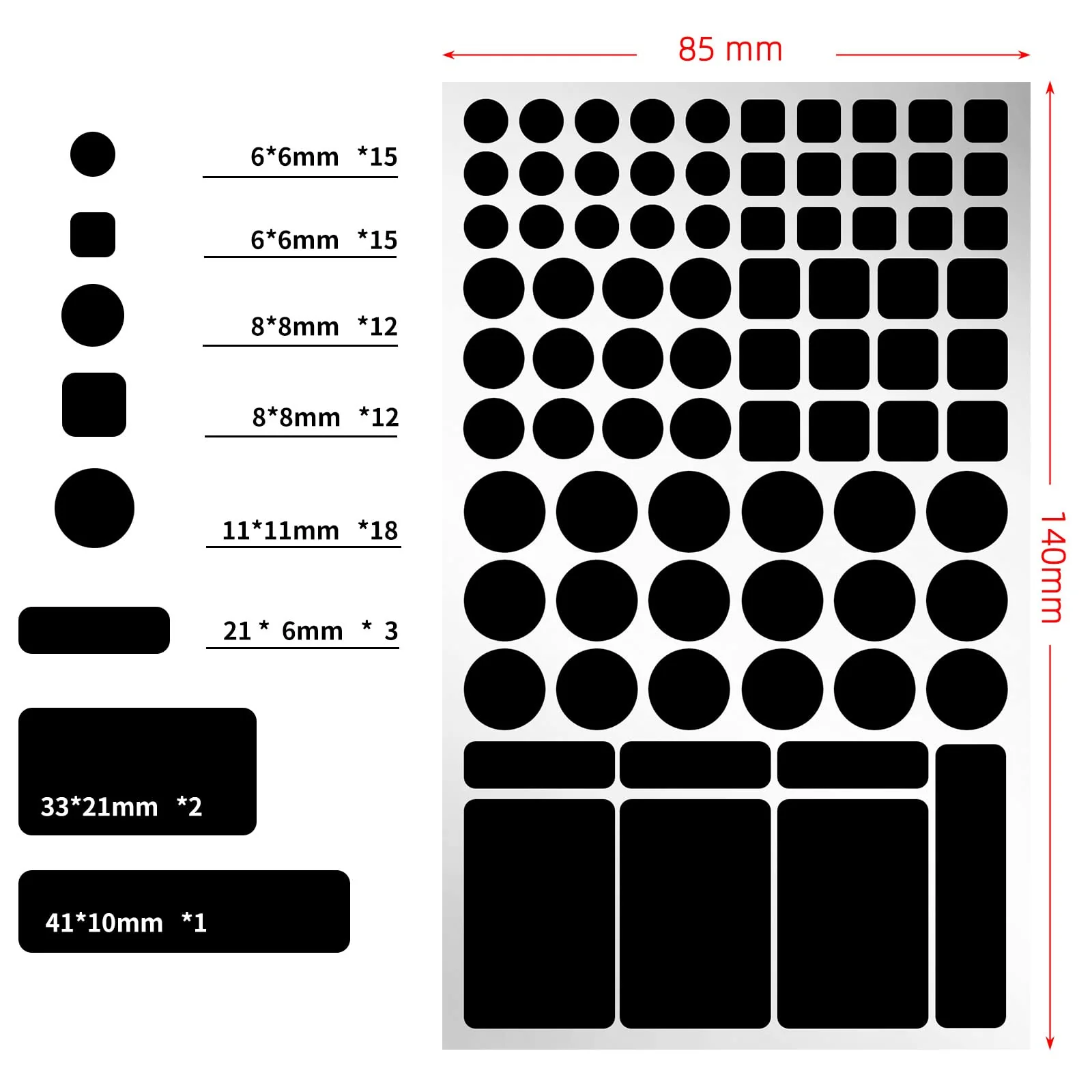 LED Light Blocking Stickers,Light Blackout Stickers,2 Sheets Cover White and Black,Blackout Stickers for Electronic, LED Covers,Block 100% of LED Lights (Cut-100% Blocking White and Black) Cut--100%shading White and Black - Image 2