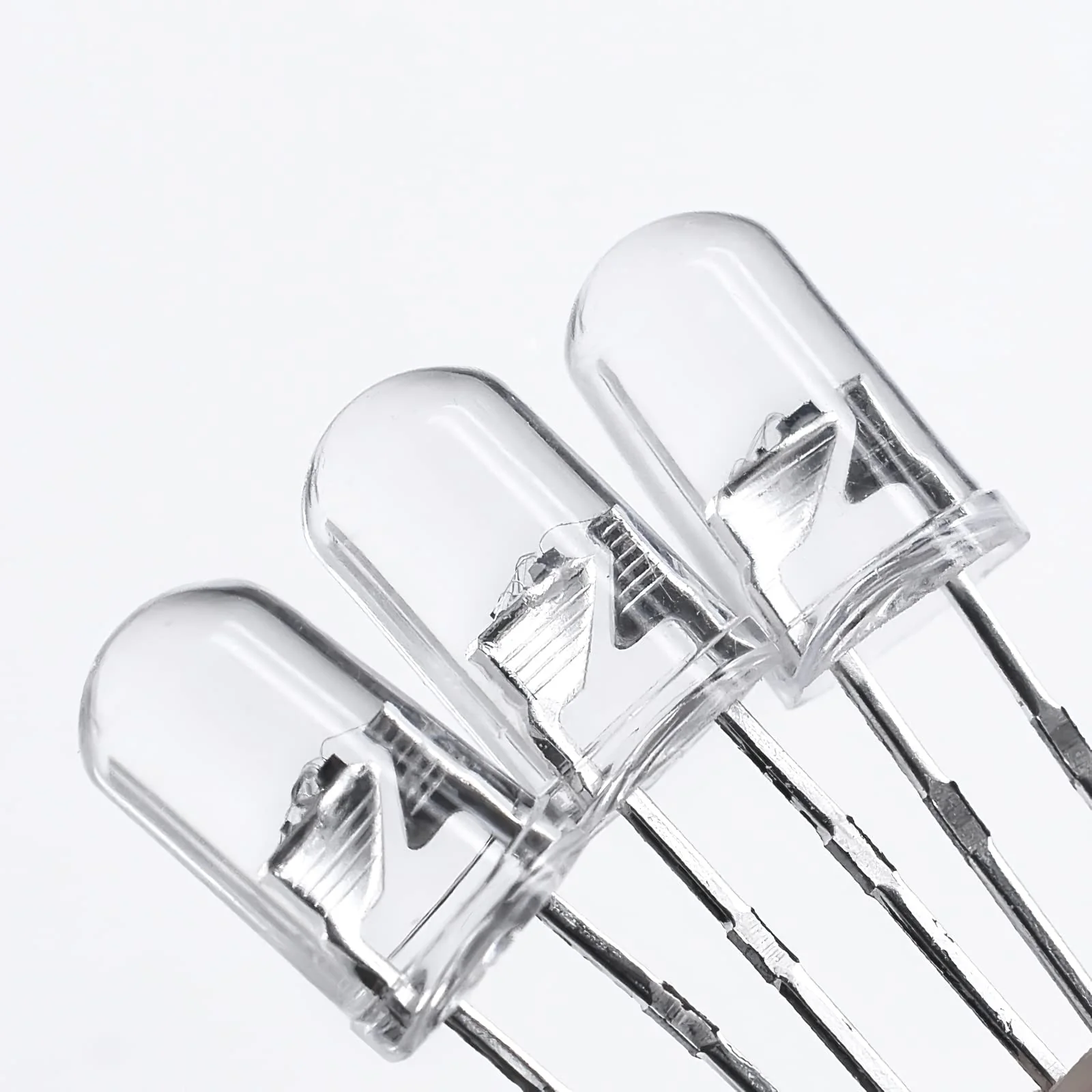 LED Light Emitting diode 3mm high Brightness LED Clear LED Light Emitting Diodes Bulb LED Lamp, 3 mm Round Head Band Edge(Transparent Green Light 120 pcs) Transparent body to Green - Image 2
