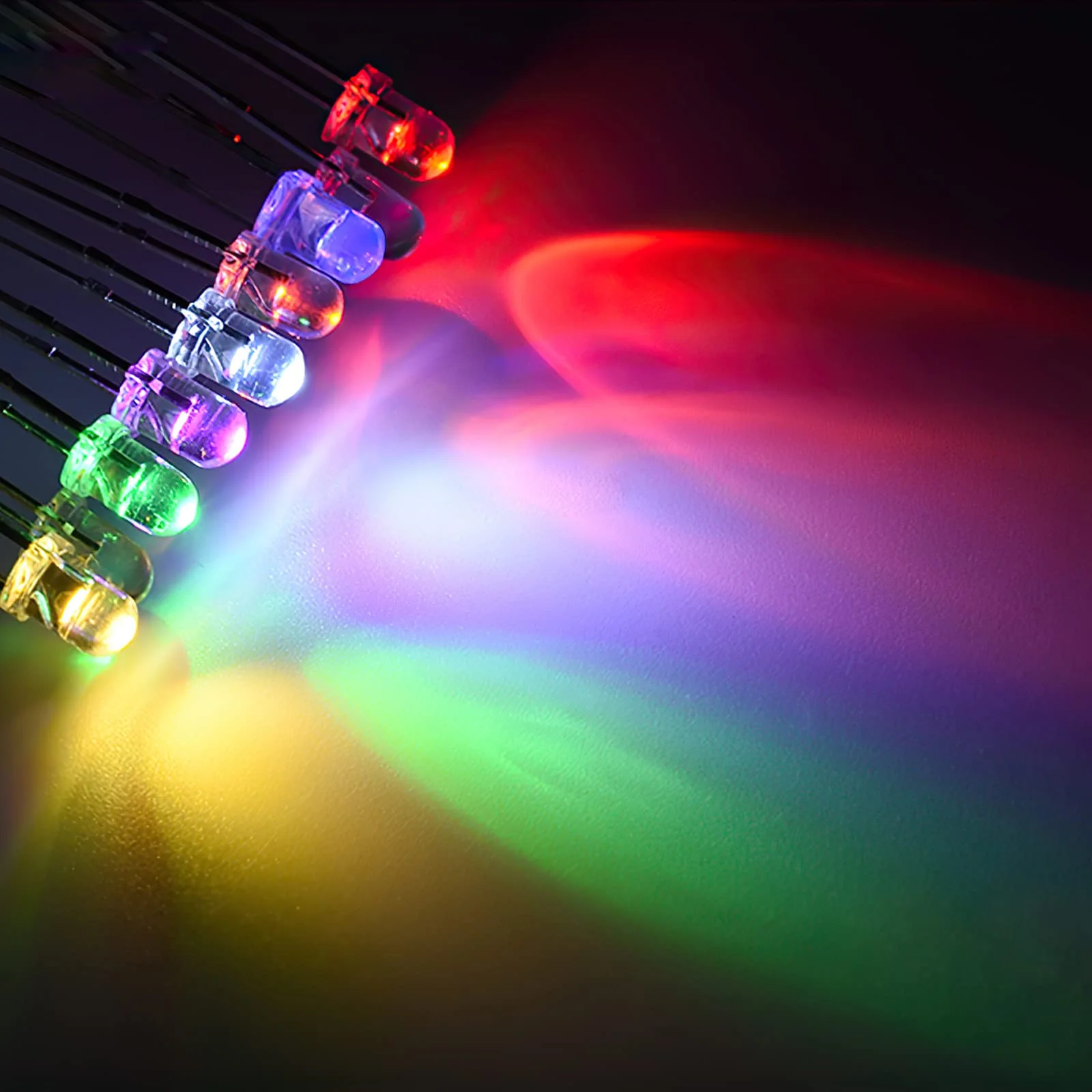 LED Light Emitting diode 3mm high Brightness LED Clear LED Light Emitting Diodes Bulb LED Lamp, 3 mm Round Head Band Edge(Transparent Green Light 120 pcs) Transparent body to Green - Image 3