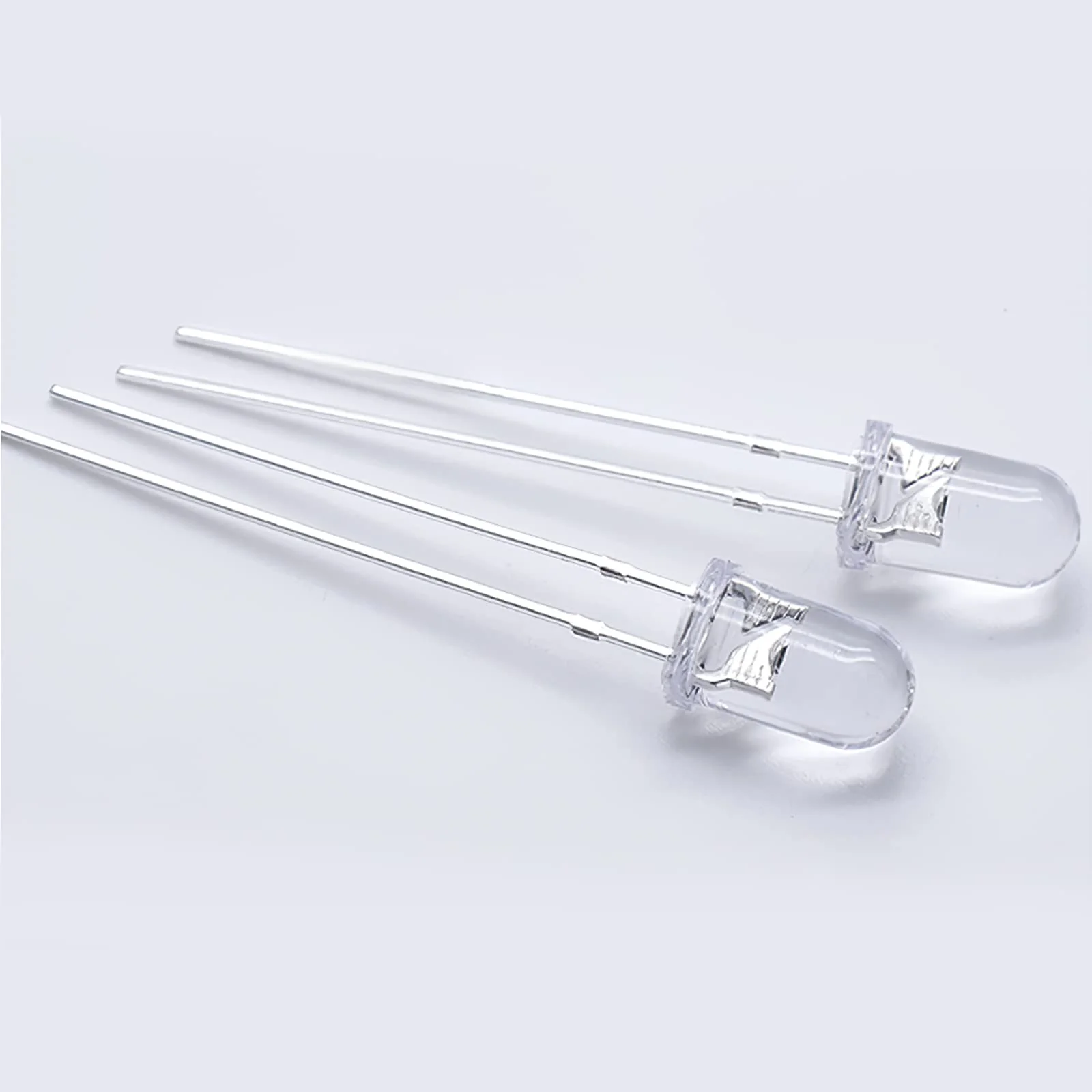 LED Light Emitting diode 3mm high Brightness LED Clear LED Light Emitting Diodes Bulb LED Lamp, 3 mm Round Head Band Edge(Transparent Green Light 120 pcs) Transparent body to Green - Image 4