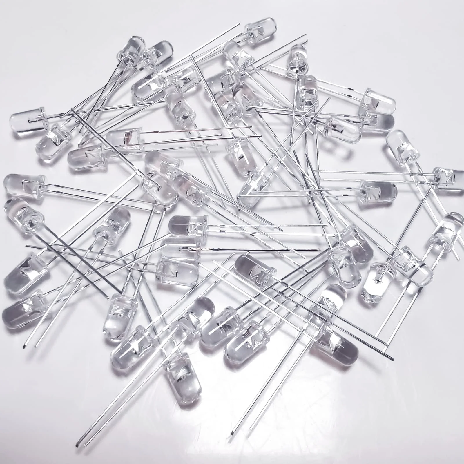 LED Light Emitting diode 3mm high Brightness LED Clear LED Light Emitting Diodes Bulb LED Lamp, 3 mm Round Head Band Edge(Transparent Green Light 120 pcs) Transparent body to Green - Image 7
