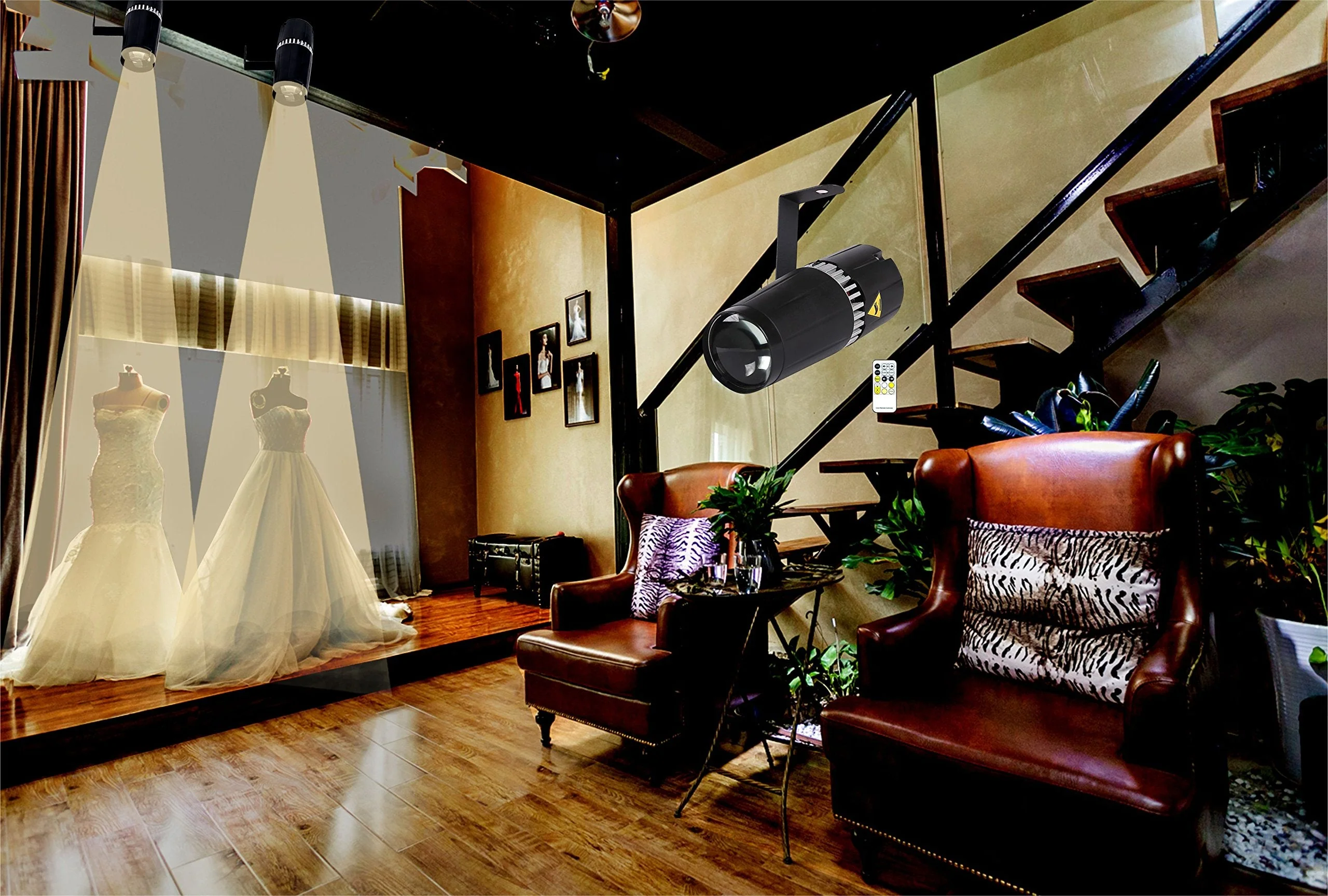 LED pinspot Stage Light,SENLAN 6W Double White/Cool White&Warm White pinspot by IR Controller - Image 2