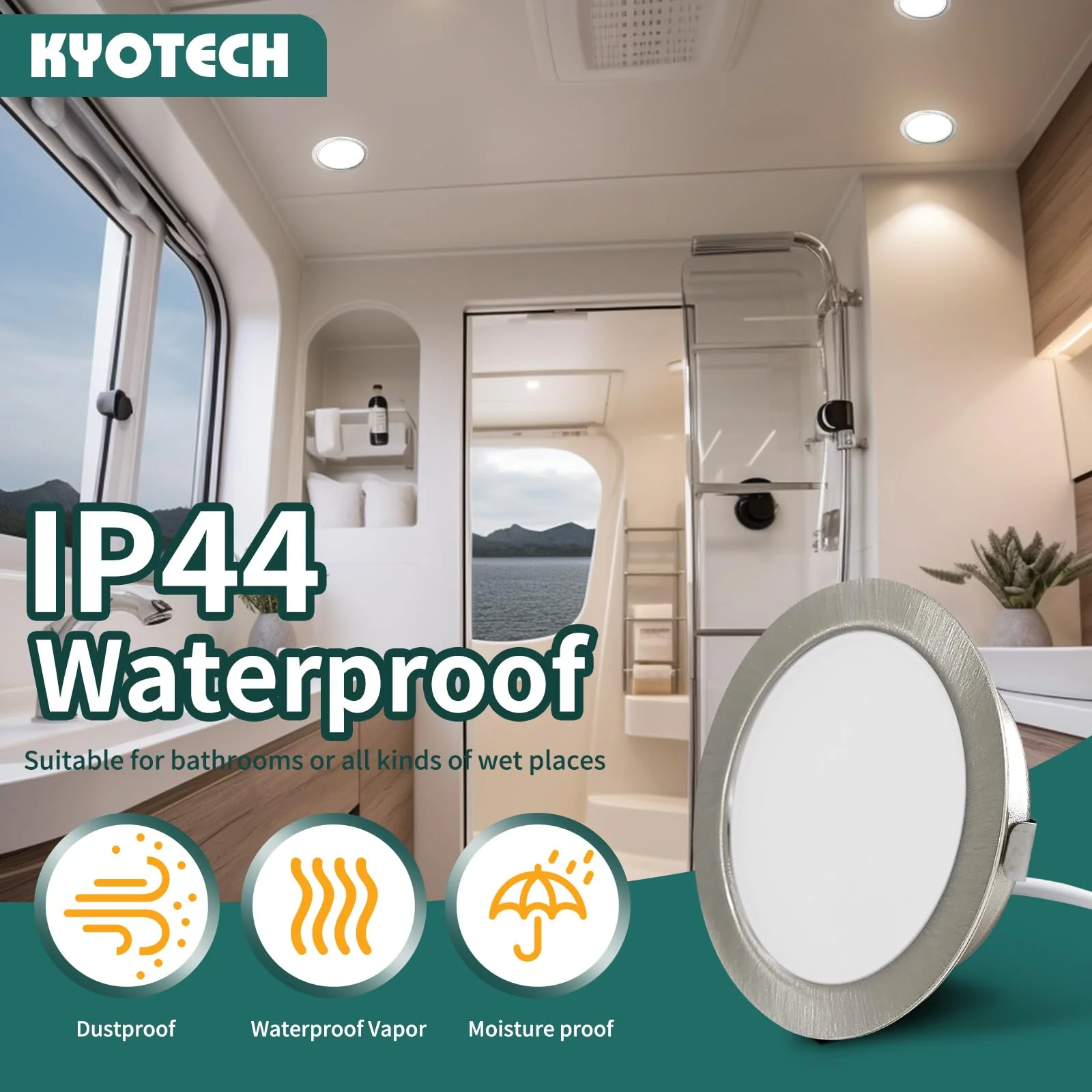 LED Recessed Spotlight 230 V G4 3.5 W 4000 K Neutral White 260 LM Furniture IP44 Recessed Light Kitchen Borehole 55-58 mm and 20 mm Flat Set of 3 Nickel-3 - Image 7