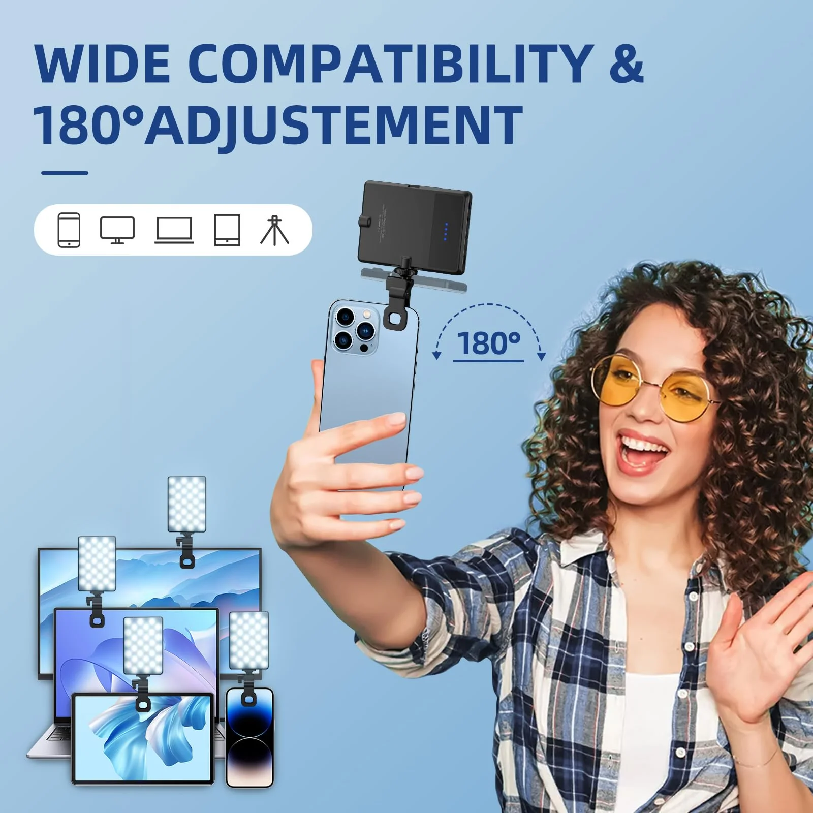 Led Selfie Light,Phone Light wtih Clip,3000mAh Rechargeable Selfie Light, Photo Light with 3 Light Modes, Portable Led Light for Phone,iPhone,Laptop,Pictures,Video Recording,TikTok, Selfie,Live,Vlog 3000mAh - Image 5