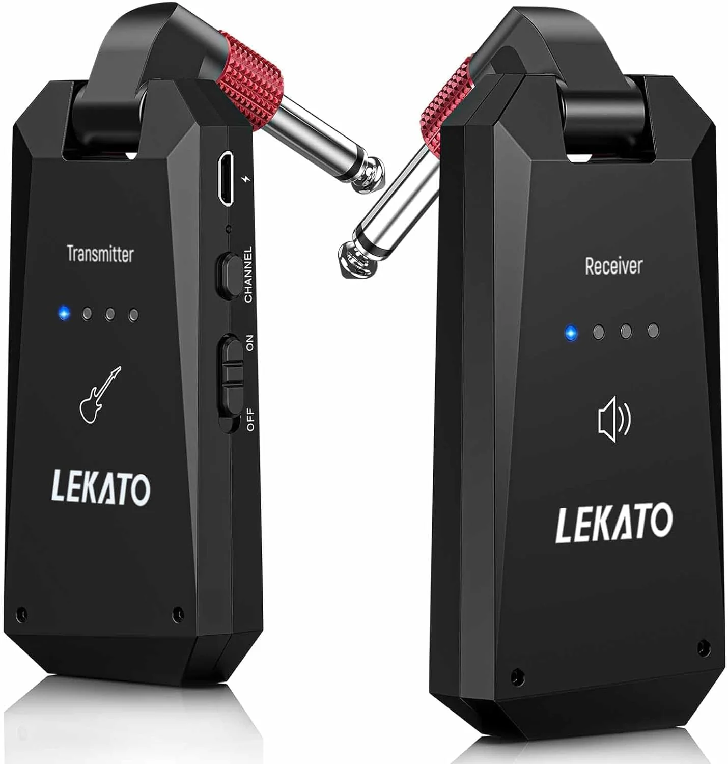 LEKATO 5.8G Wireless Guitar System Upgraded Rechargeable Wireless Guitar Transmitter Receiver, Super Long 8 Hours Battery Life, 4 Channels Guitar Wireless System for Electric Guitar Bass(WS-90) - Image 8