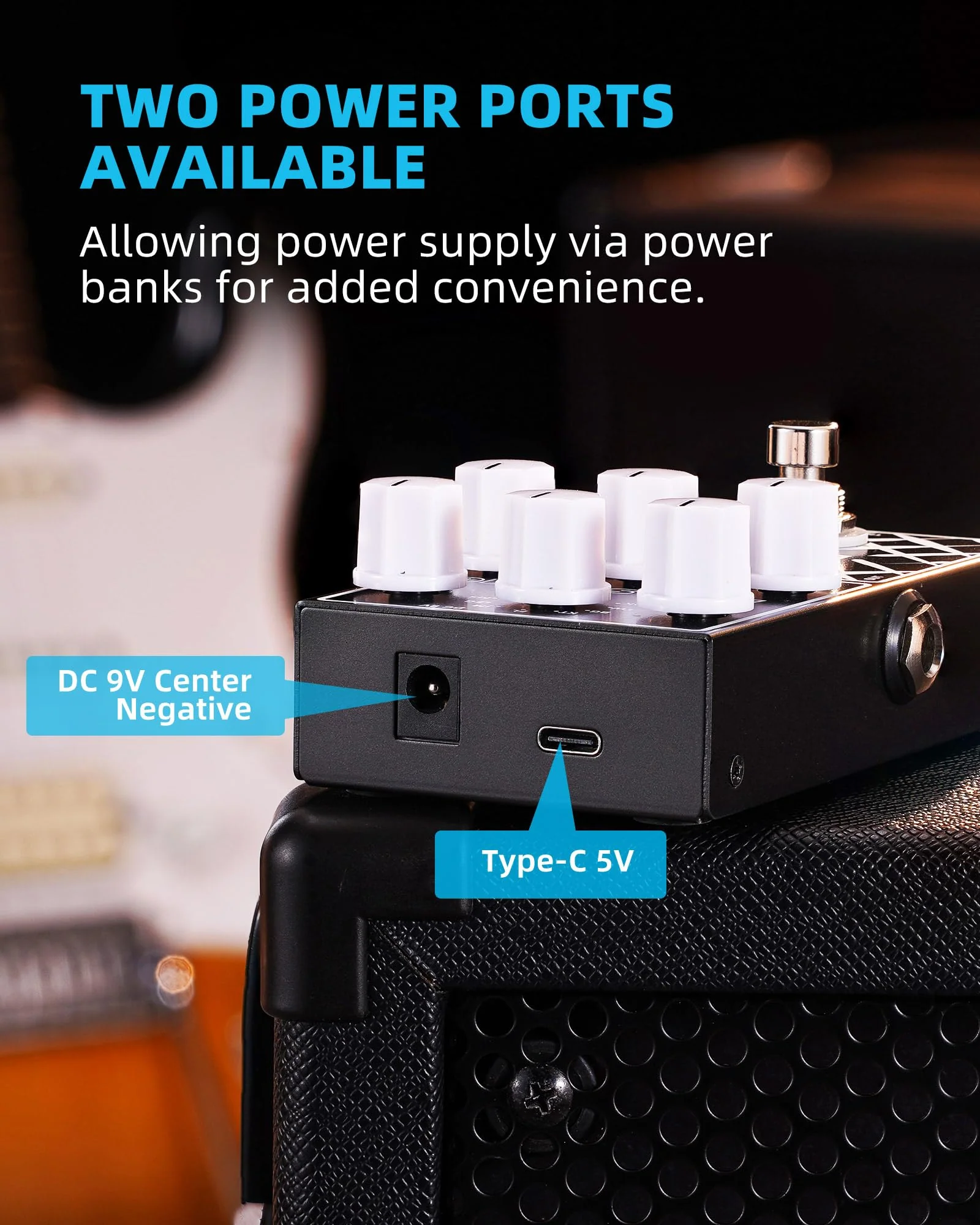 LEKATO Amp Simulator Guitar Effect Pedal with True Bypass Clean to Overdrive for Electric Guitar Bypass (EP-01) Black Amp Simulator - Image 2