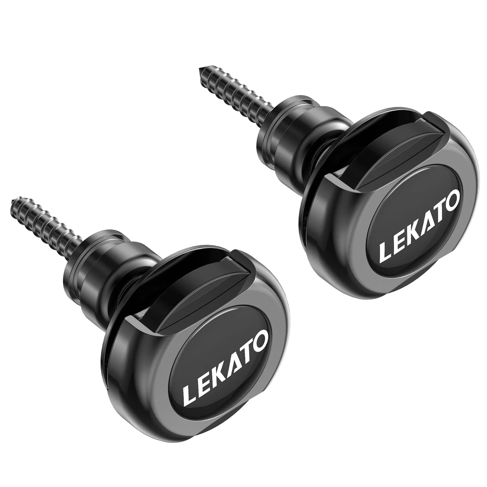 LEKATO Bass Guitar Strap Locks for for Electric Guitar & Bass Strap Locks Security Quick Release Strap Guitar Strap Locks Set Retainer System for Electric Acoustic Guitar, Bass, Ukulele Strap (Black) Black