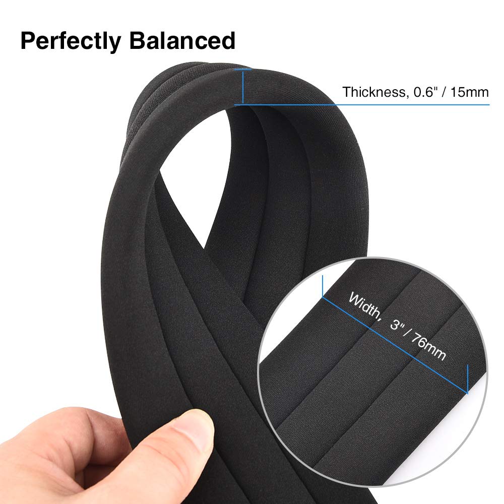 LEKATO Bass Guitar Straps for Electric Guitar & Bass 3" Wide Bass Strap Padded Guitar Straps Adjustable Length from 45" to 55" Bass Guitar Strap with Pick Holder 2 Safety Strap Locks & 6 Picks Regular(45"-55") Black - Image 3