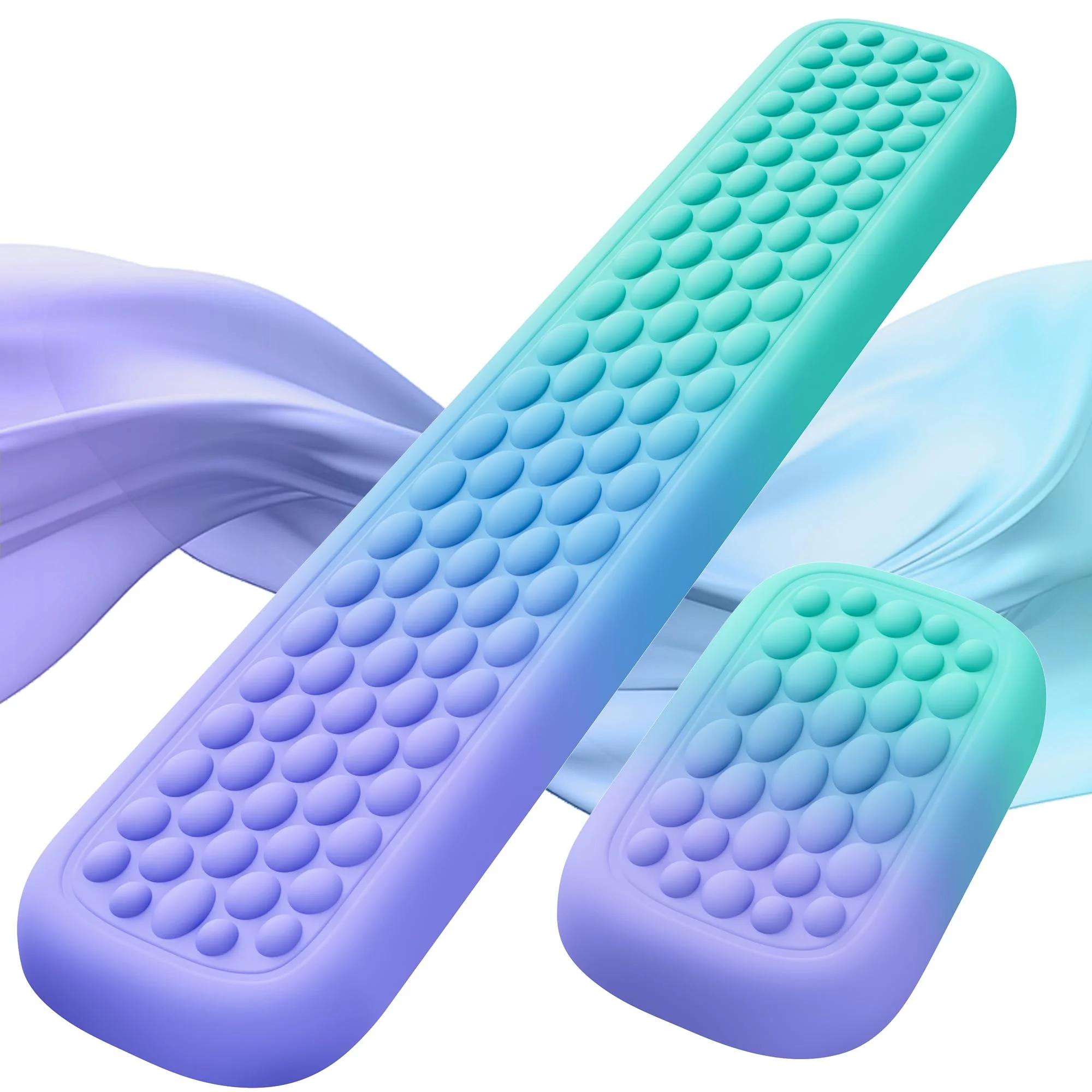 Lekvey Wrist Rest for Computer Keyboard, Keyboard Wrist Rest - Silky Memory Foam Wrist Rest for Keyboard and Mouse, Wrist Pad for Keyboard, Typing Pain Relief Wrist Support for Keyboard, Green Purple
