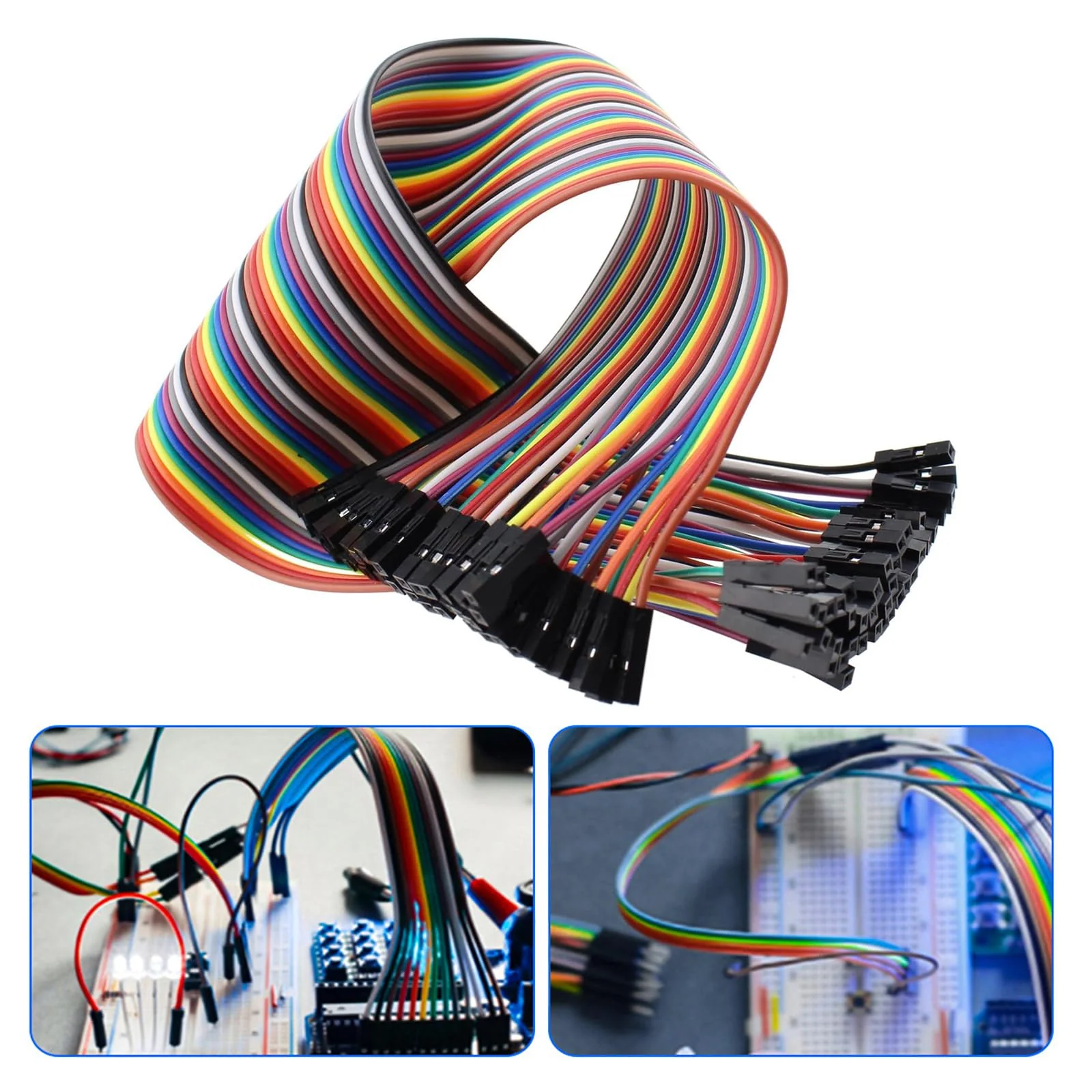 Leloco Dupont Jumper Cable Set 160 Pieces, Female-Female, Cable Jumper Jumpers 28AWG 10/20/30/40 cm, Multicoloured Jumper Wire with Dupont Connector for Arduino, Raspberry Pi & Electronics Projects BB - Image 6