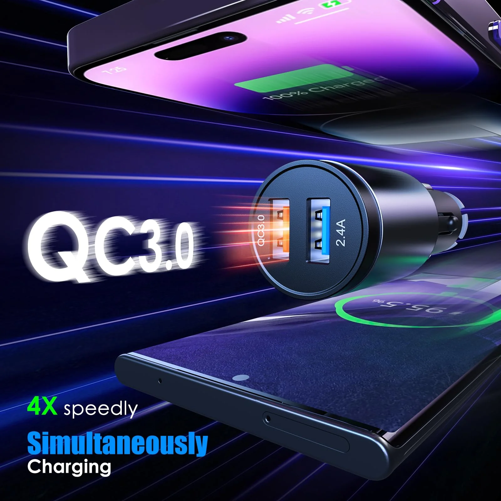 LENCENT Bluetooth 5.0 FM Transmitter for Car, AUX Car Radio Adapter, Big Color Screen, MP3 Music Player TRE&BASS Booster, QC3.0 Fast Charger, Wireless Microphone Support Hands-Free Siri Google TF Card - Image 4