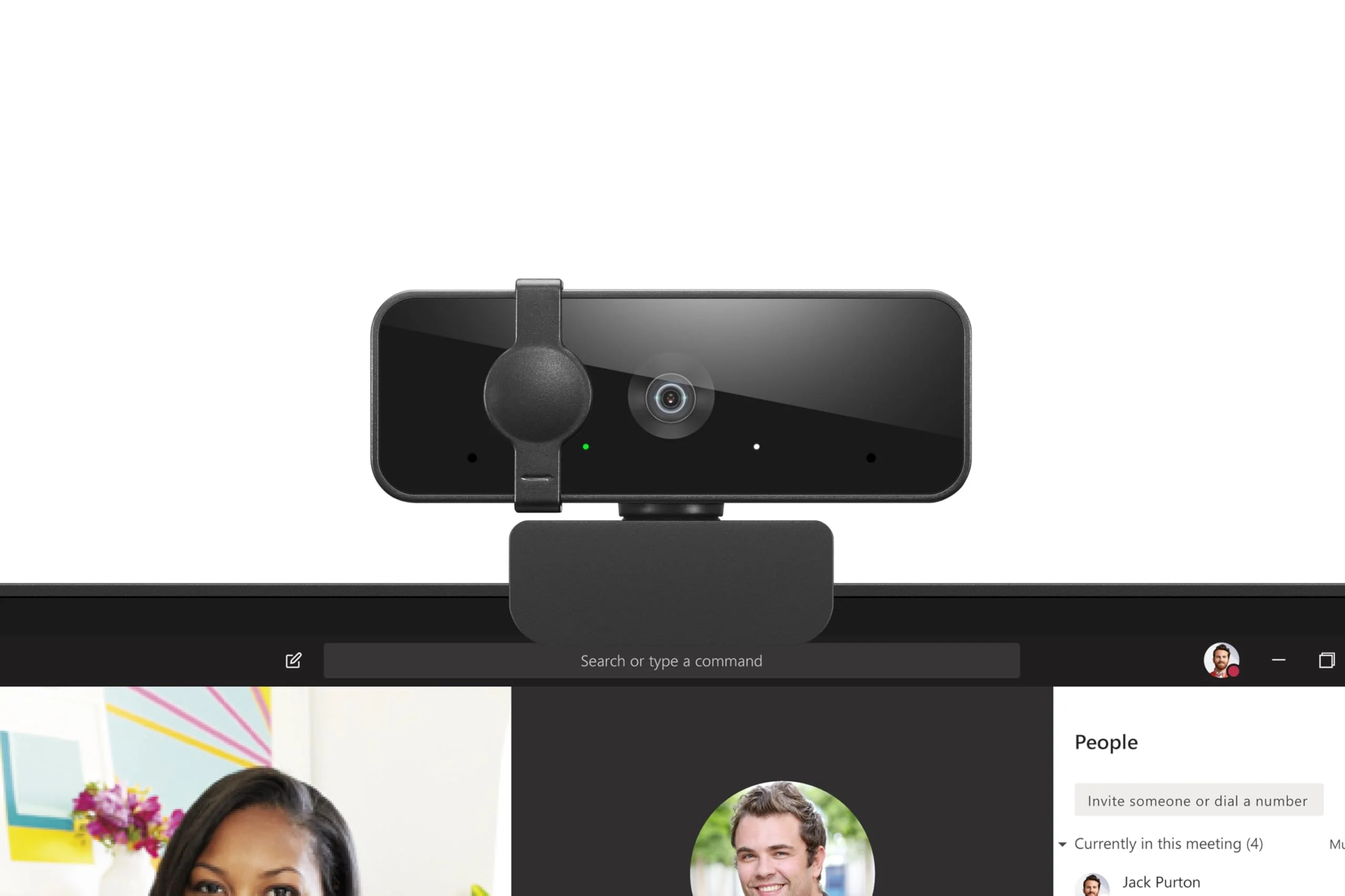 Lenovo HD 1080p Webcam (300 FHD)- Black w/ 95° Wide Angle, 360° Rotation Pan & Tilt, Dual Microphones, Privacy Shutter 300 FHD - Image 5