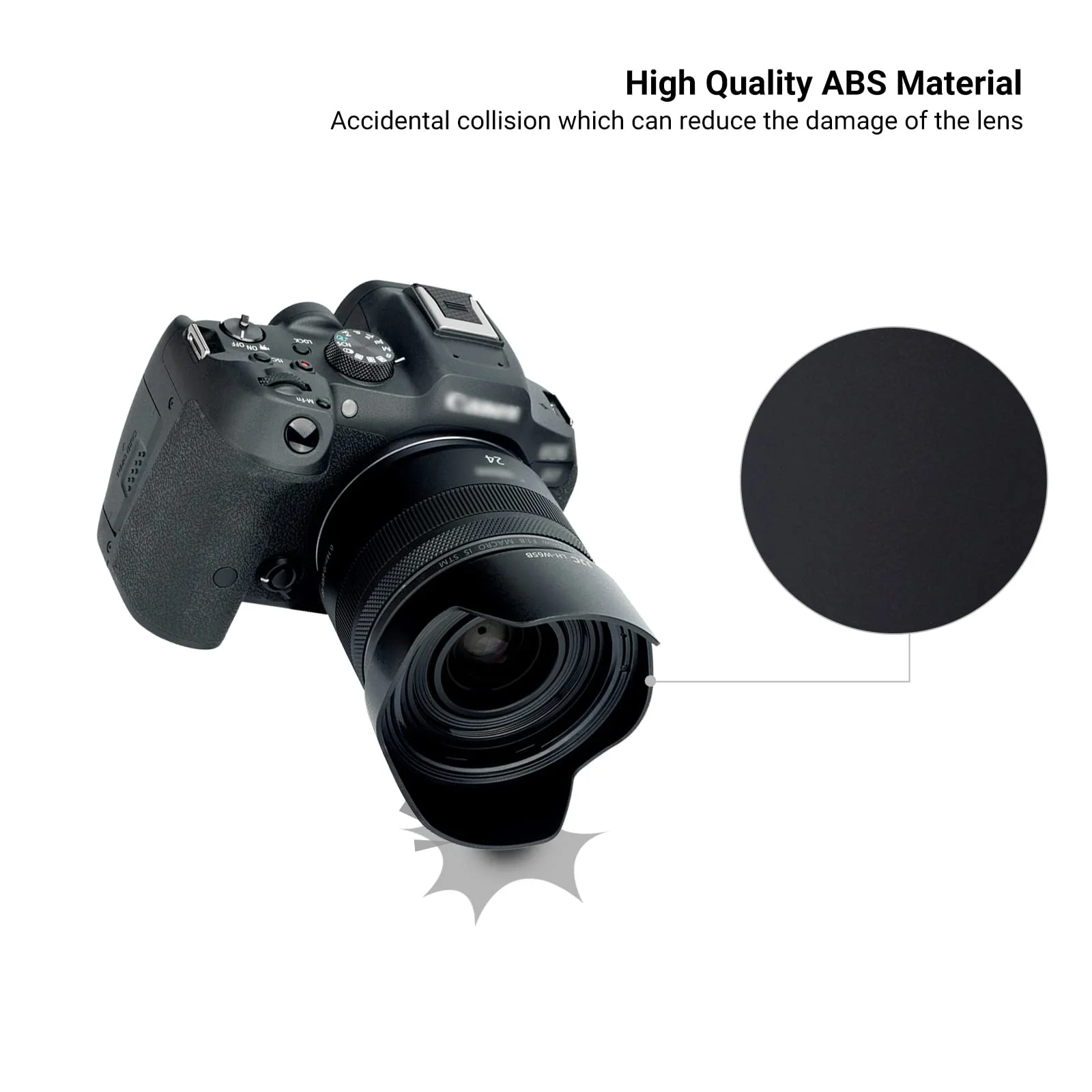 Lens Hood for Canon RF 24mm F1.8 Macro is STM,EF 24mm 2.8 is USM and EF 28mm 2.8 is USM Lens,Reversible Lens Shade Replace Canon EW-65B Lens Hood, Compatible with 52mm 58mm Filters and Lens Cap Replace Can. EW-65B - Image 5