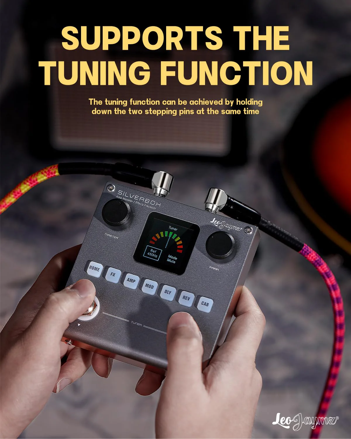 Leo Jaymz Portable Multi-Effects Guitar/Bass Amplifier Modeler Effects Processor with 6 Effects Modules, 80 Editable Presets & Rechargeable Battery - Image 5